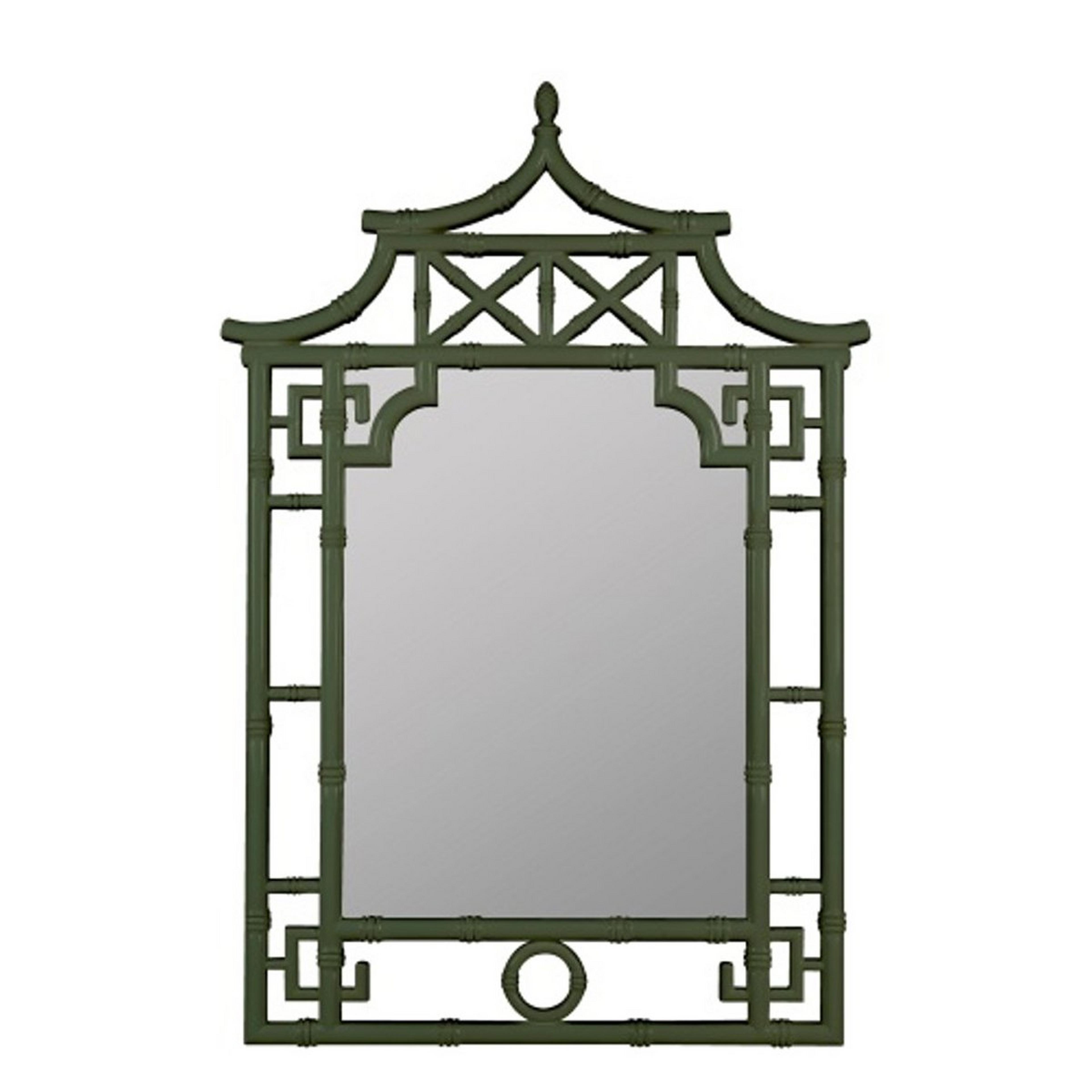 A Dawnwood Mirror with Olive Green color