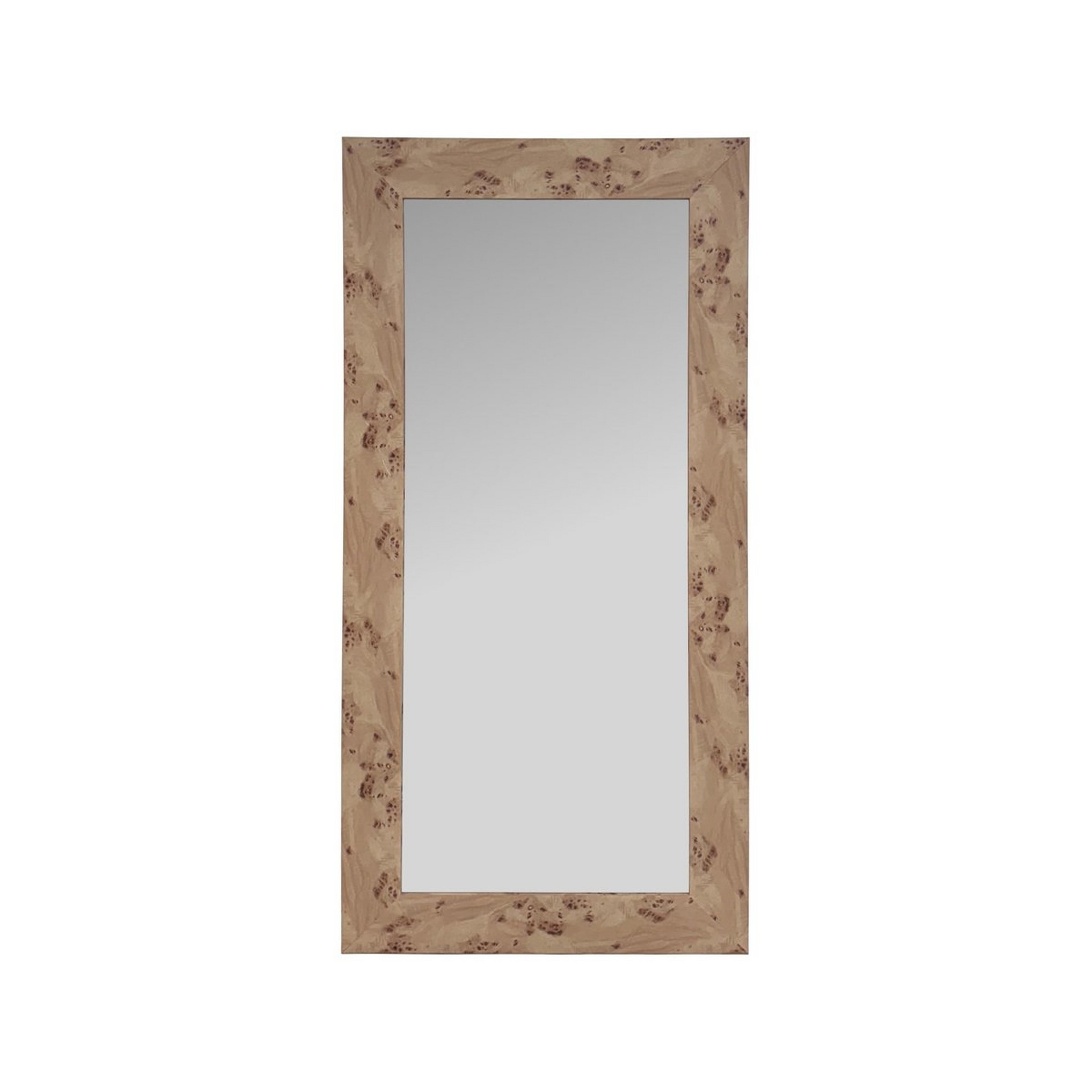 A 24x48 Harland Mirror with Burled Wood color