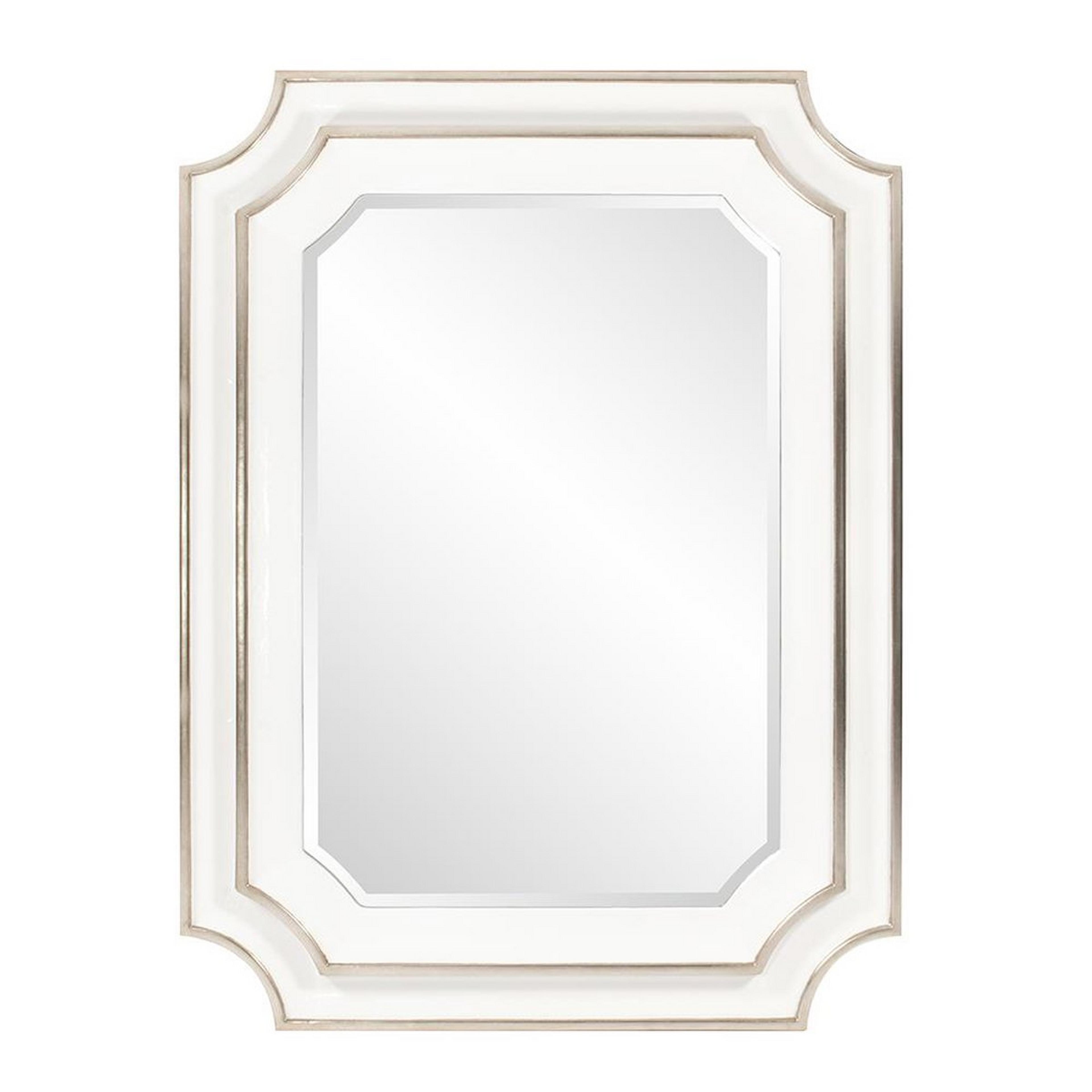 A Winifred Mirror with Lacquered White / Champange Gold Leaf color
