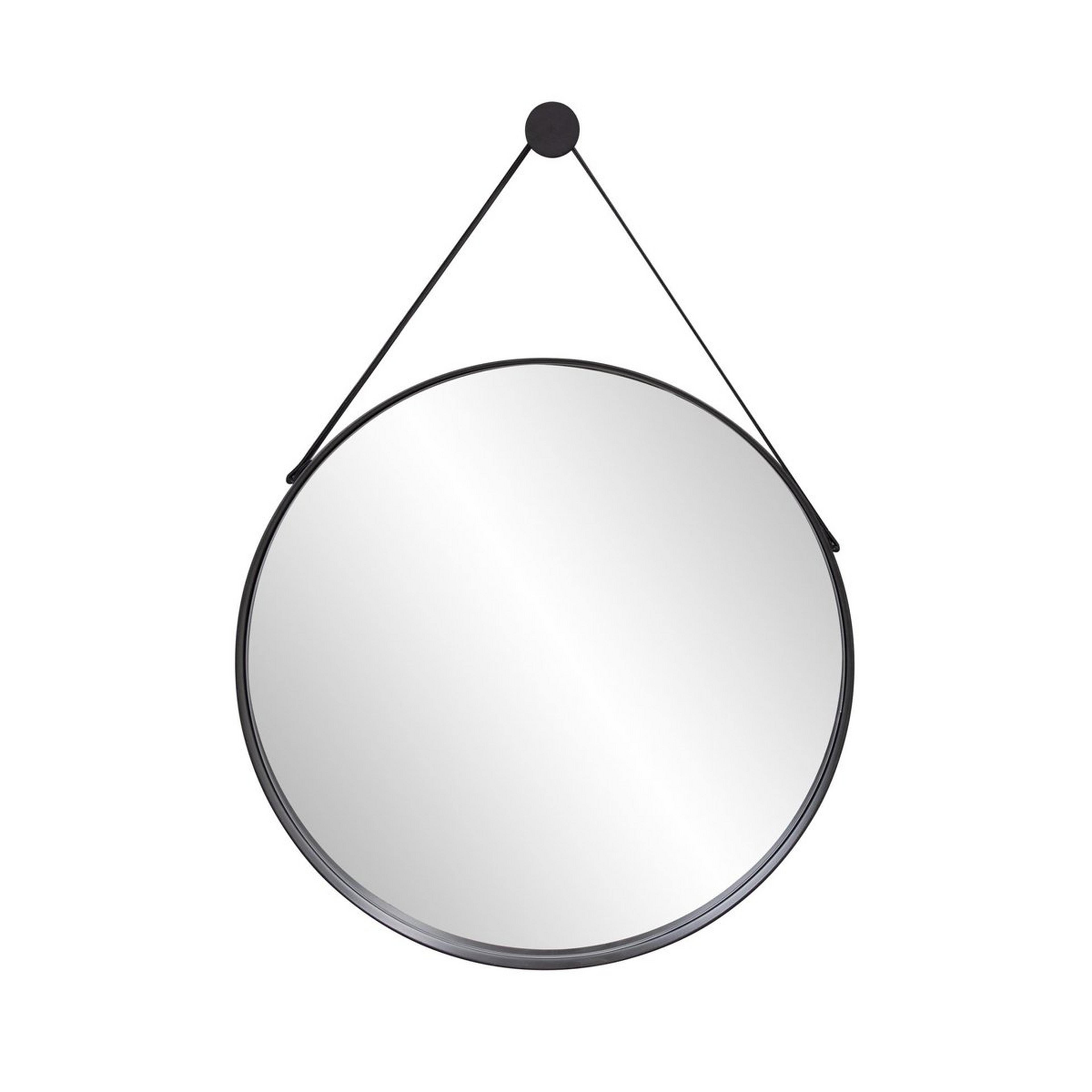 A Aestas Mirror with Brushed Black / Black Leather color