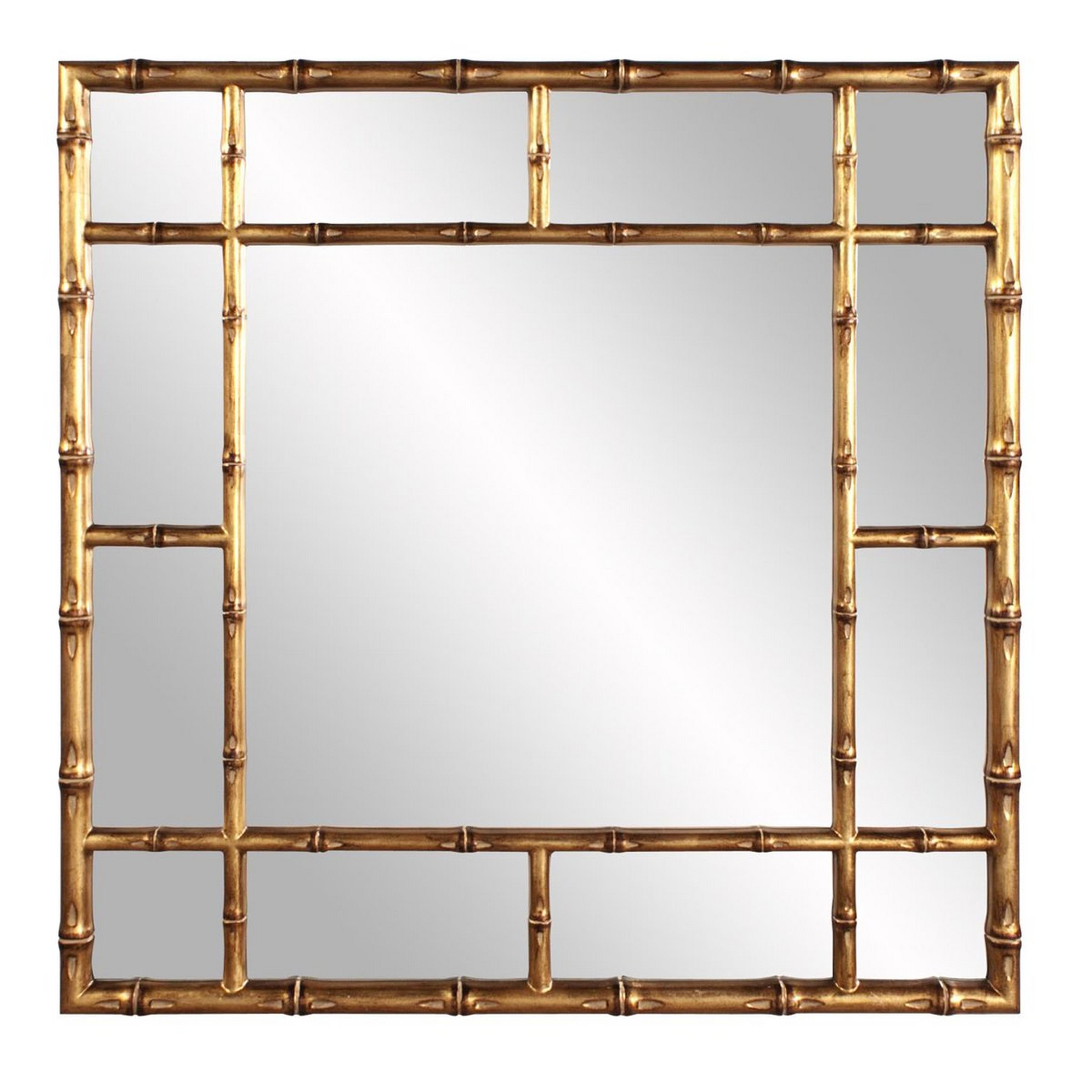 A Pamoja Mirror with Antiqued Gold color