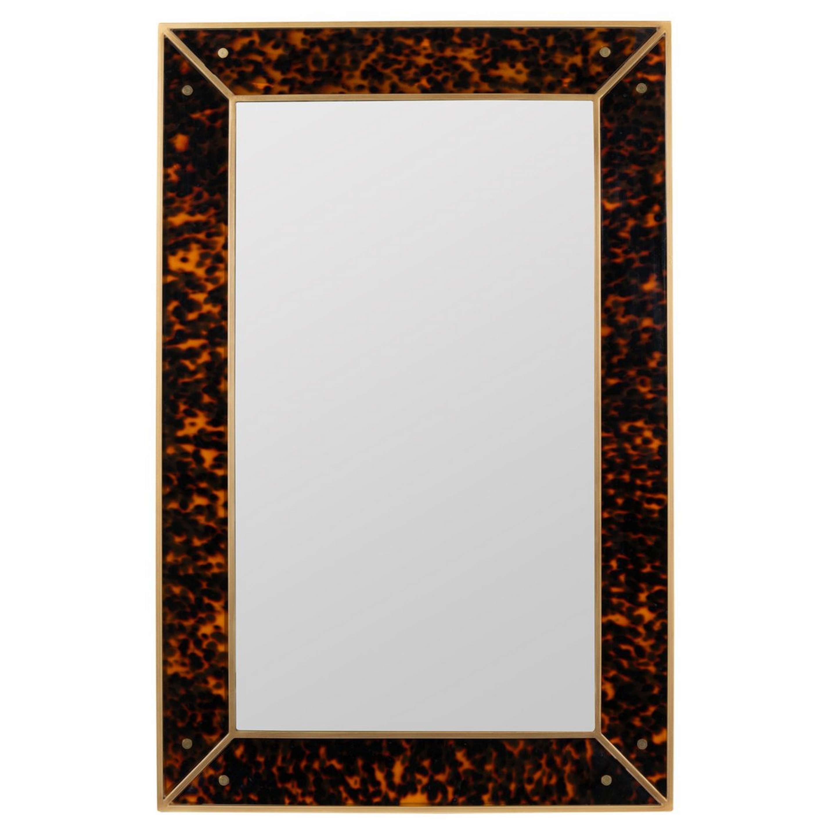 A Hull Tortoise Shell Wall Mirror with Faux Tortoise Shell / Gold color