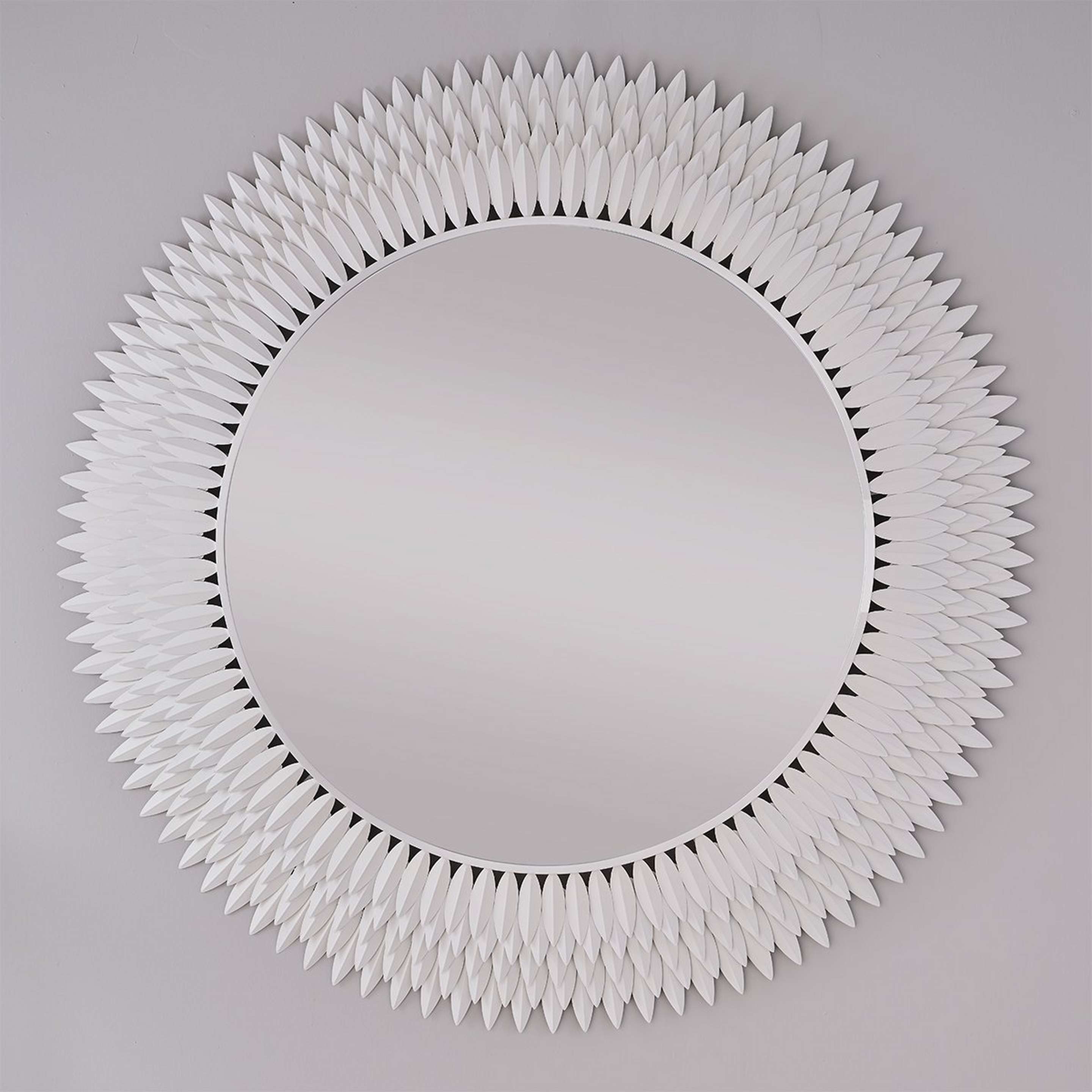 A Olive Leaf Mirror - 47" with Matte White color