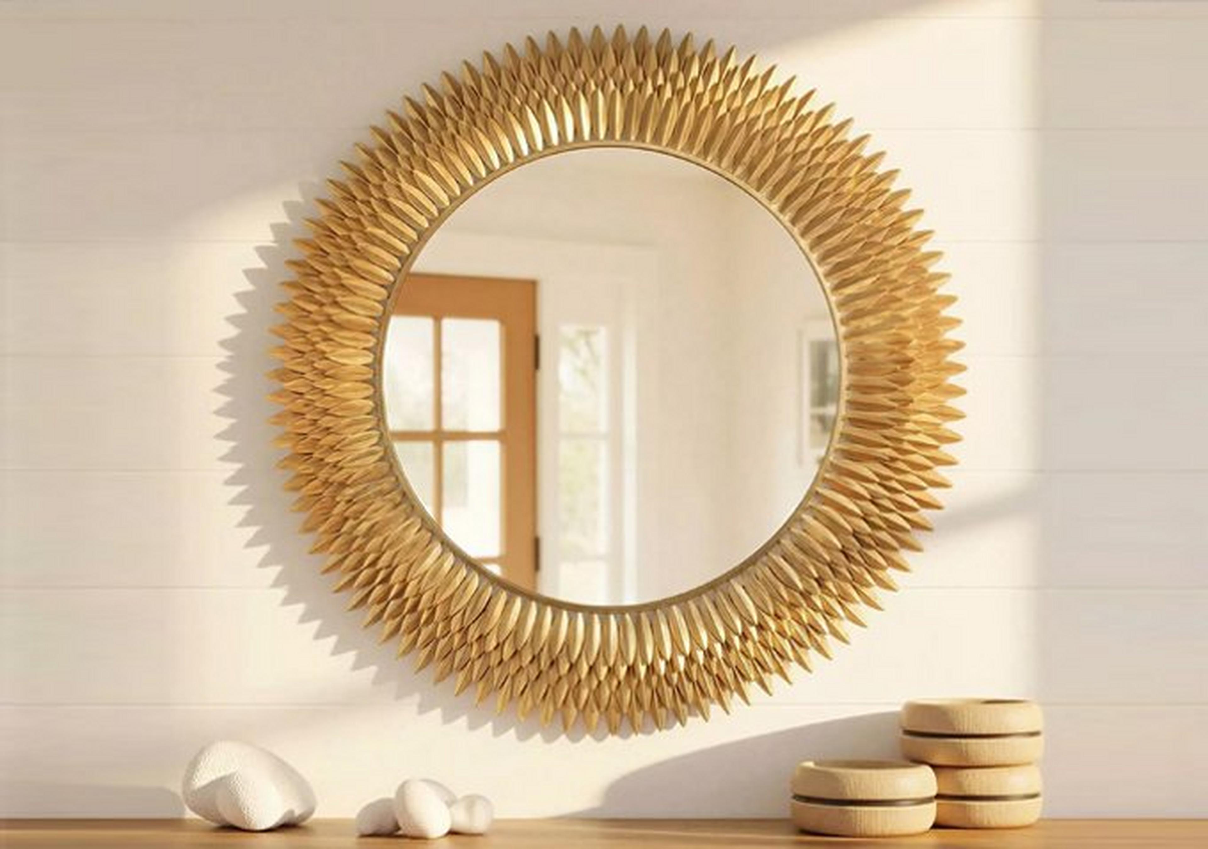 Antique Gold Olive Leaf Mirror