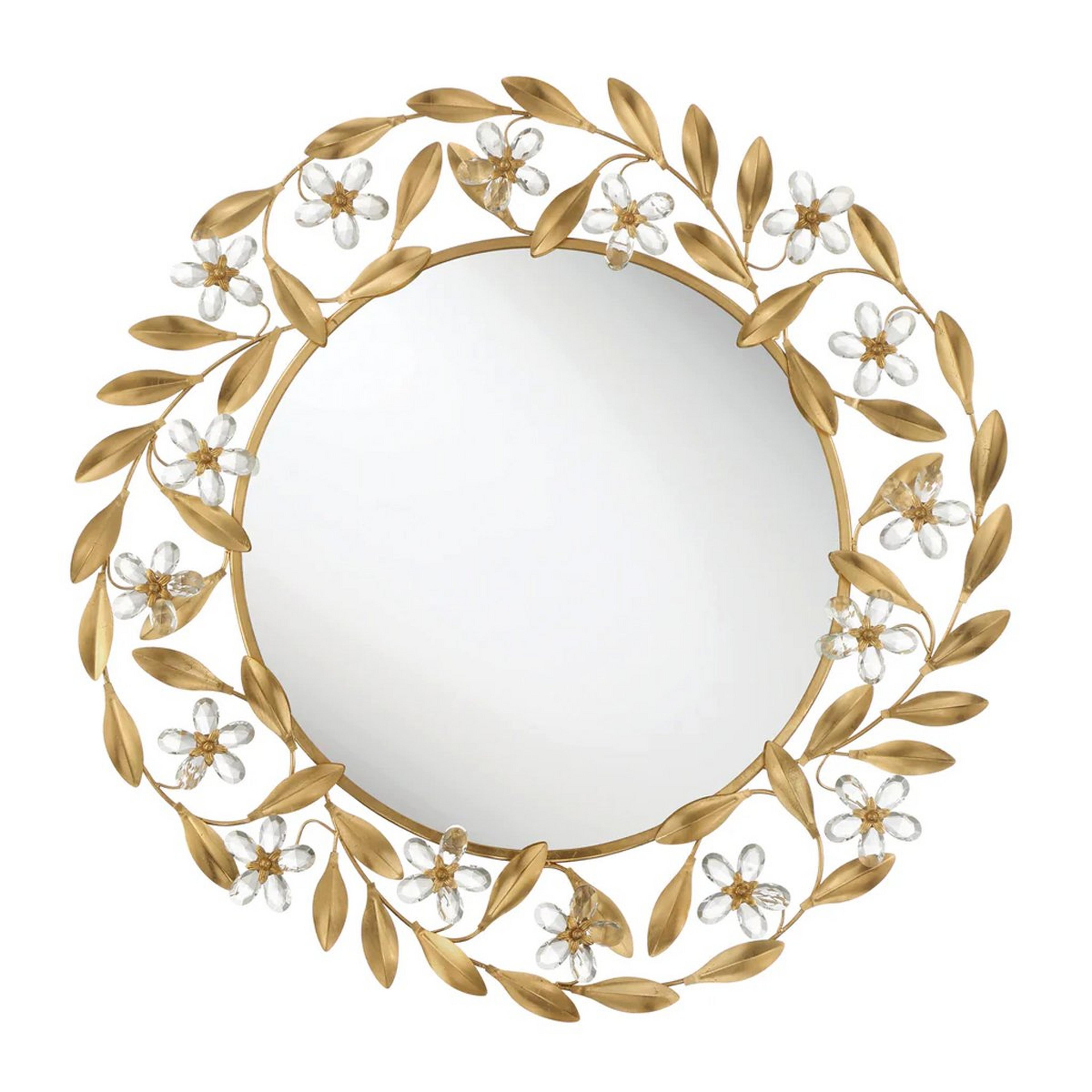 A Myrianthe Mirror with Antique Gold / Crystal color