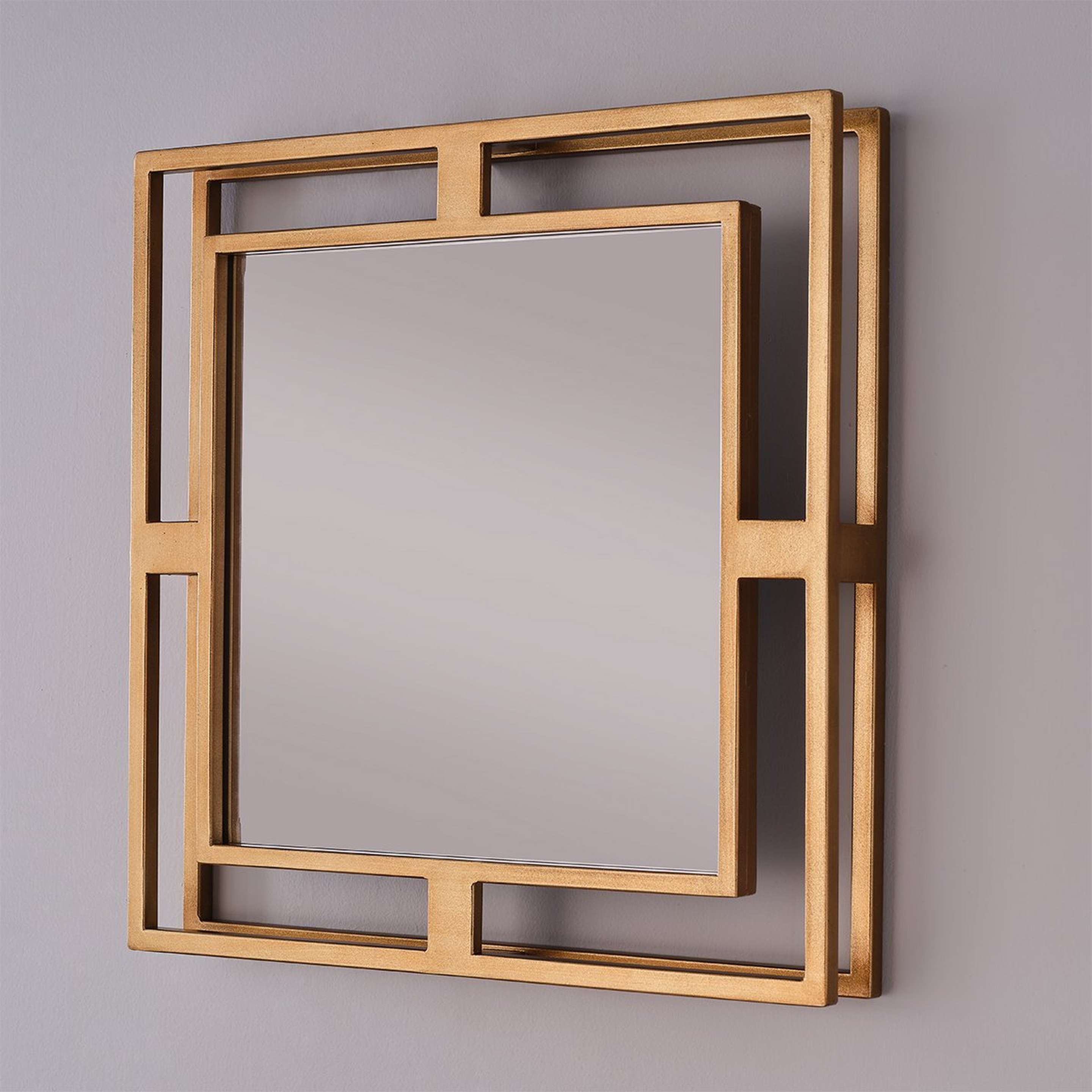 A Capital Square Mirrors - Set of 2 with Gold color