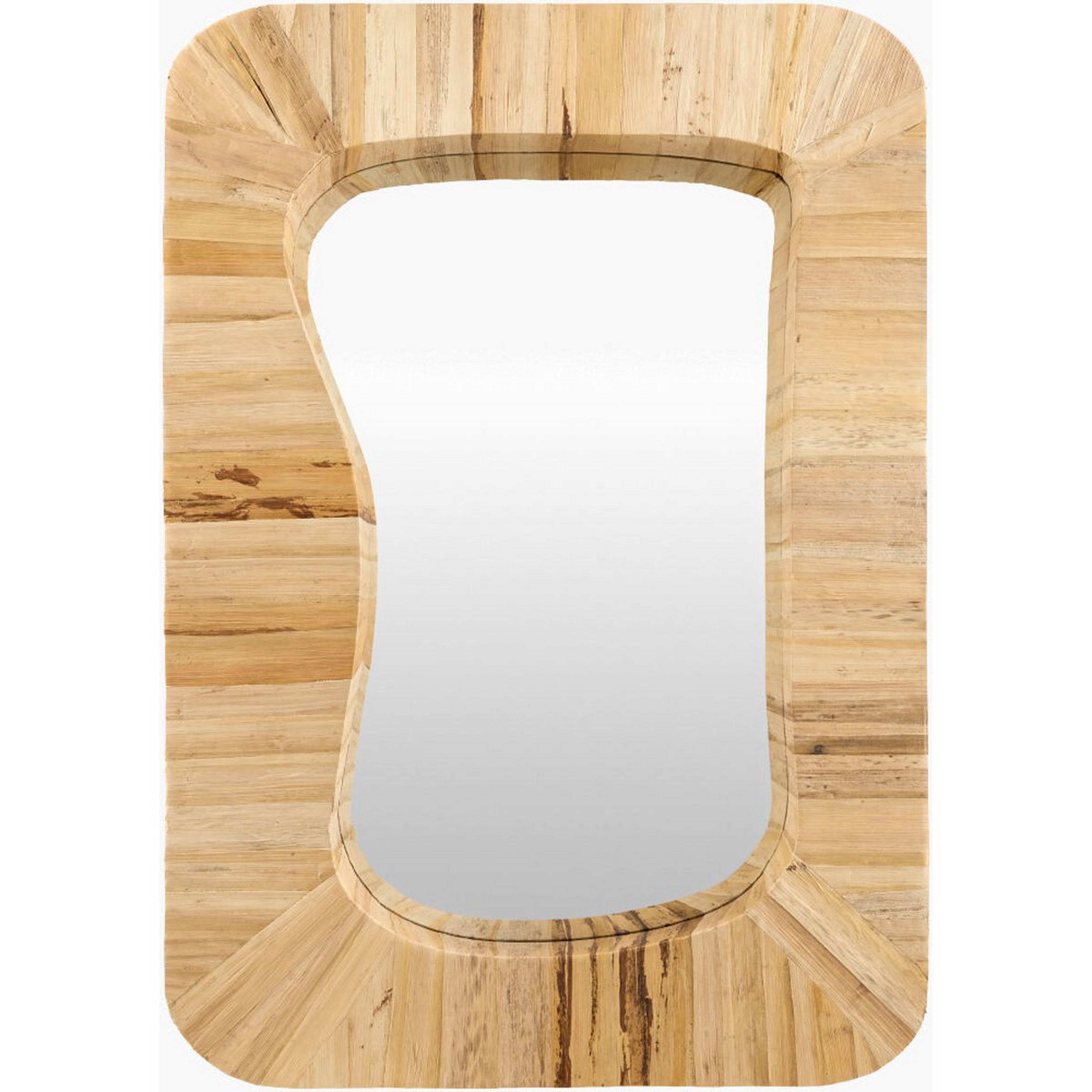 A Zinnia Mirror with Rattan color