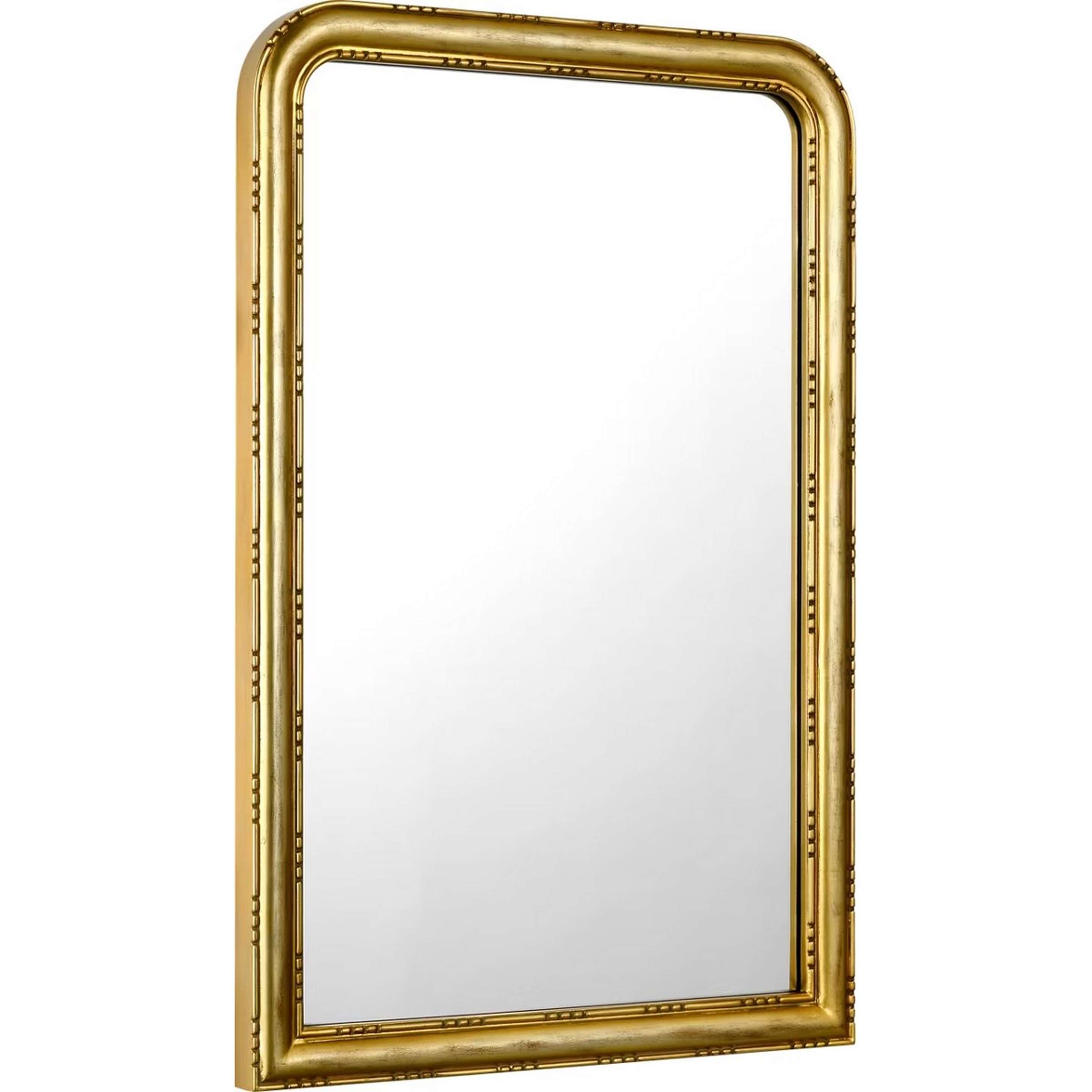 A Crewe LED Mirror with Gold Leaf color