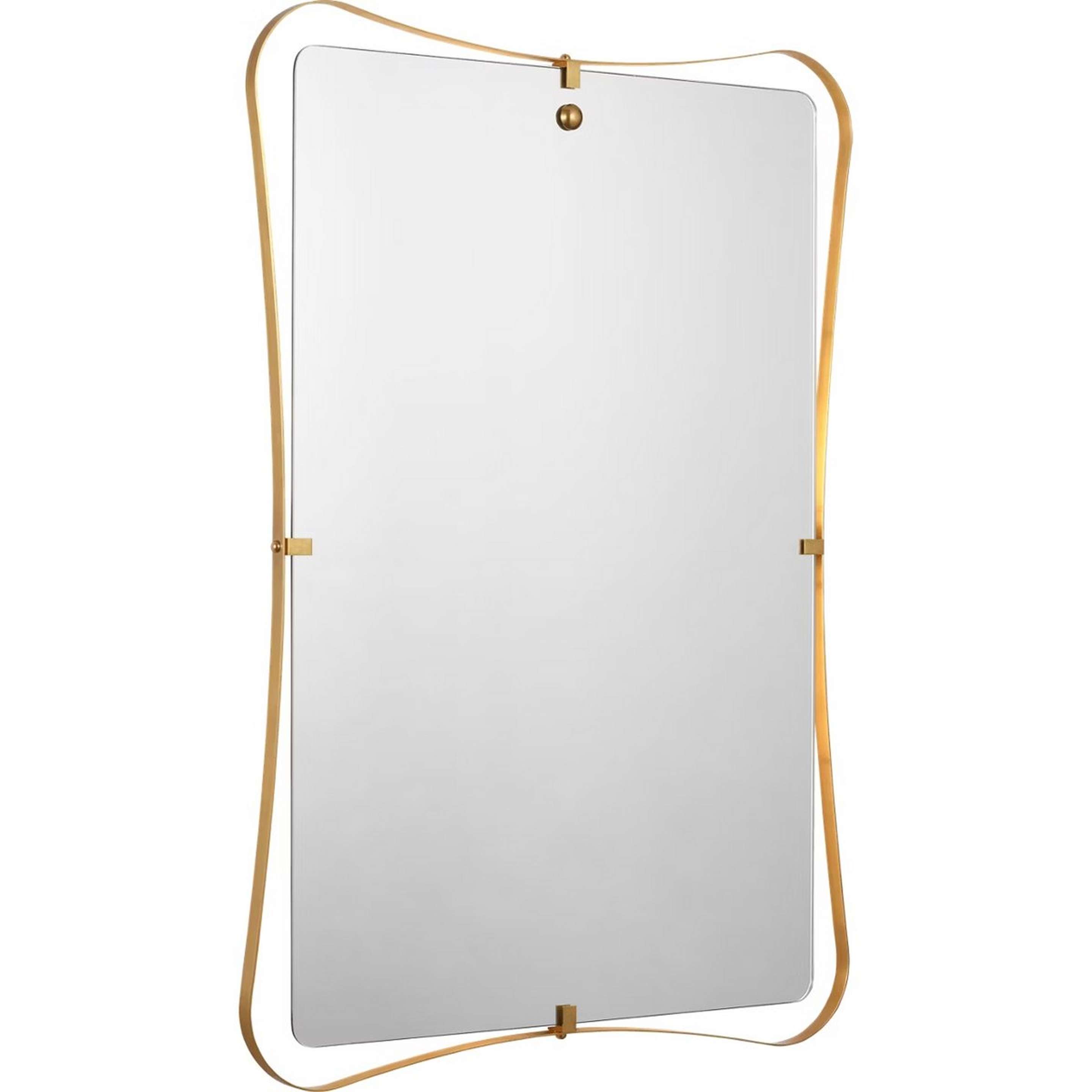 A Solange LED Mirror with Antique Brass color
