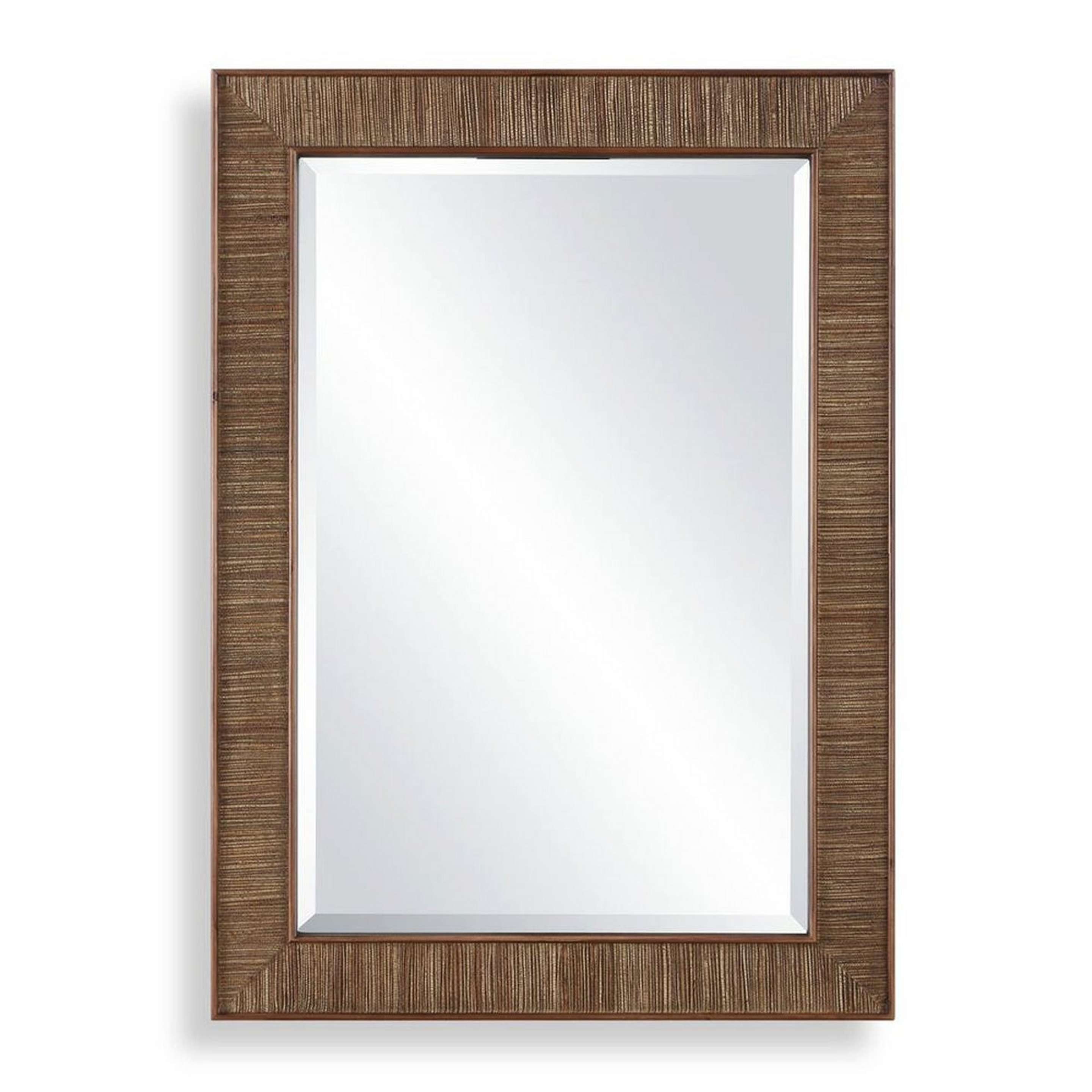 A Hertha Mirror with Dark Wood / Natural Jute color