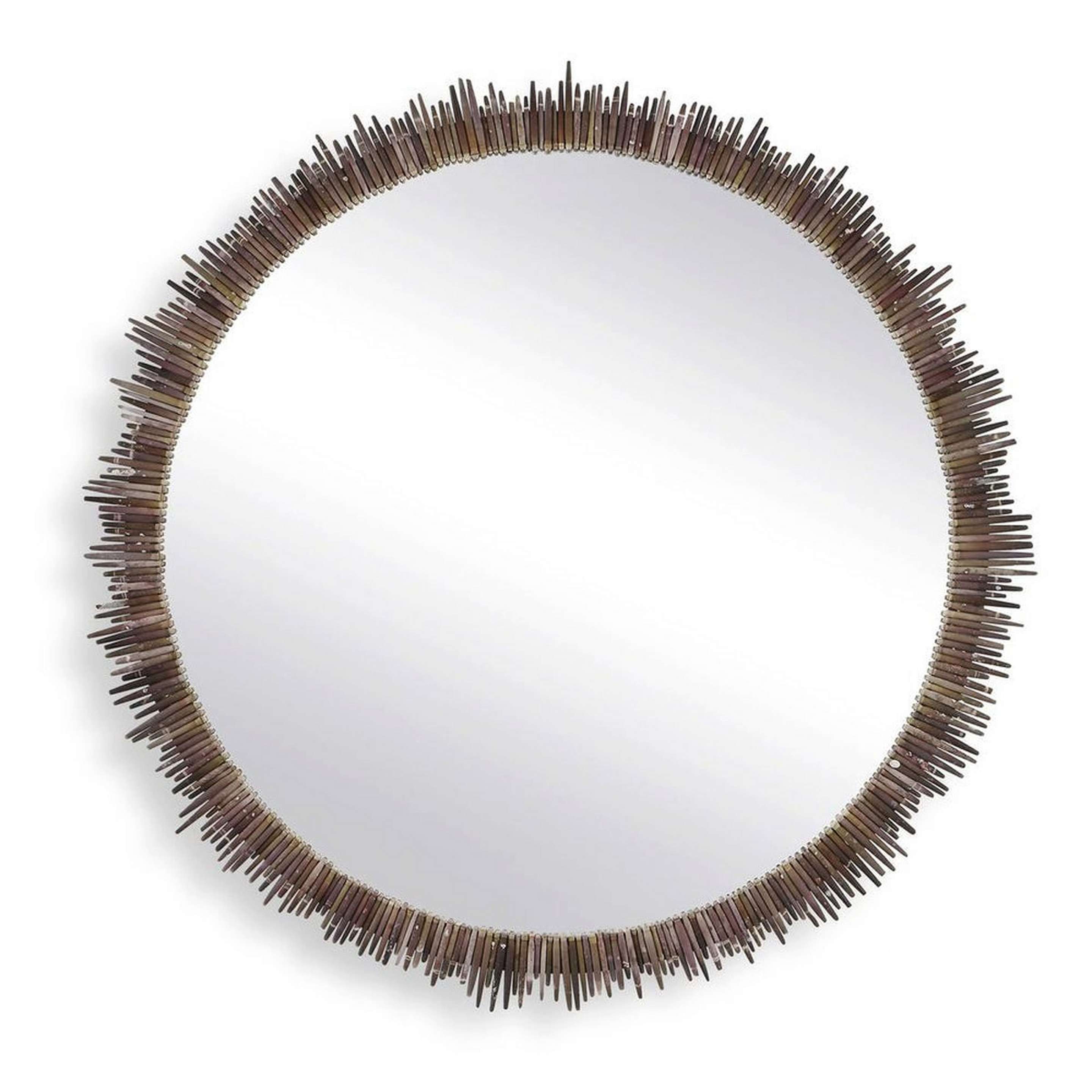 A Radial Spines Mirror with Natural Tiger Sea Urchin Spines color