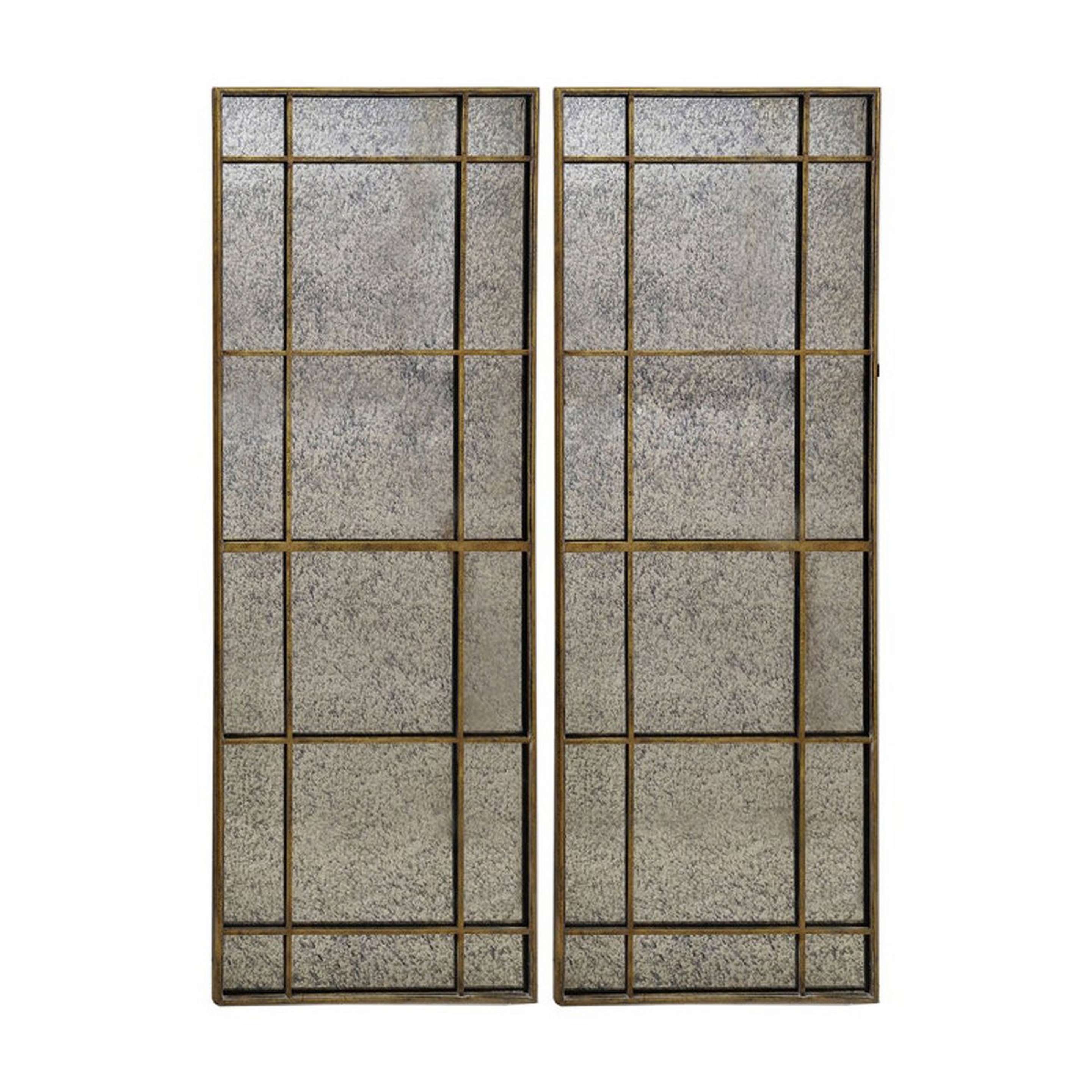 A Sabika Full Length Mirror - Set of 2 with Gold / Antique Mirror color