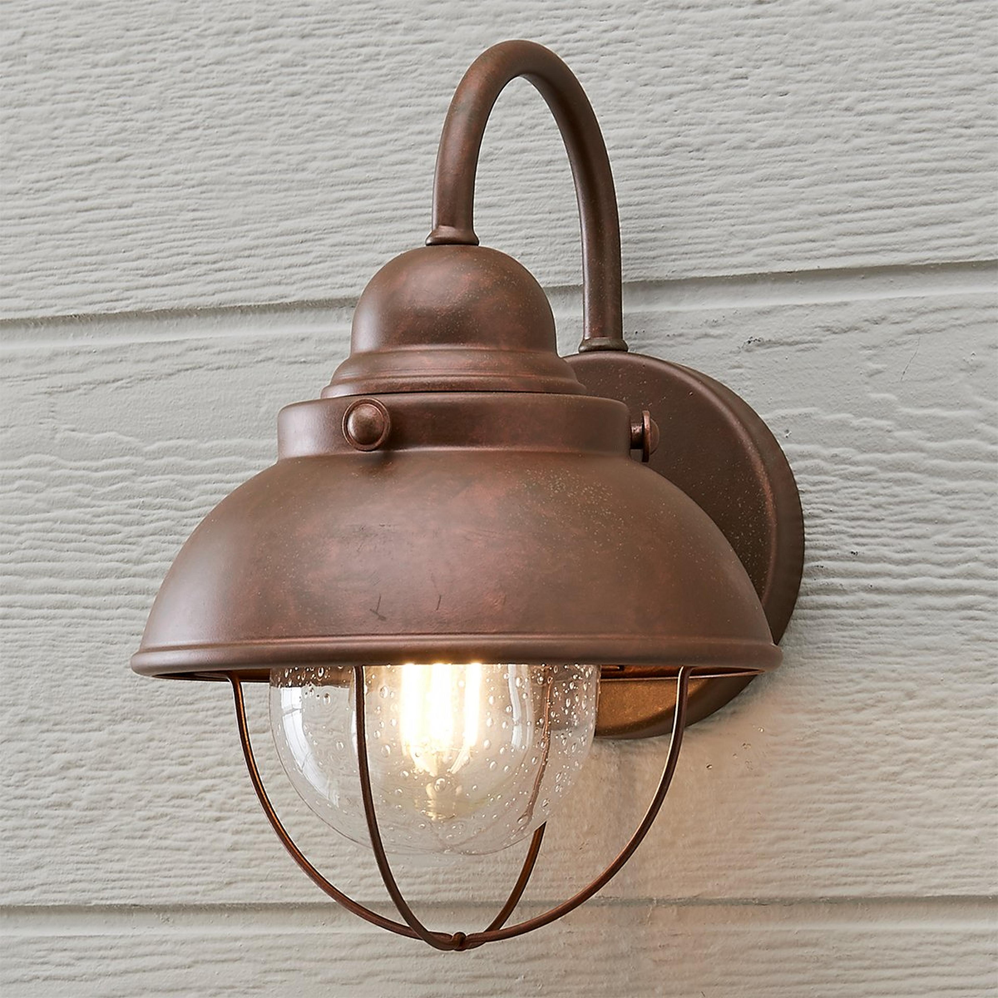 A Nantucket Outdoor Sconce - Small with Antique Copper color