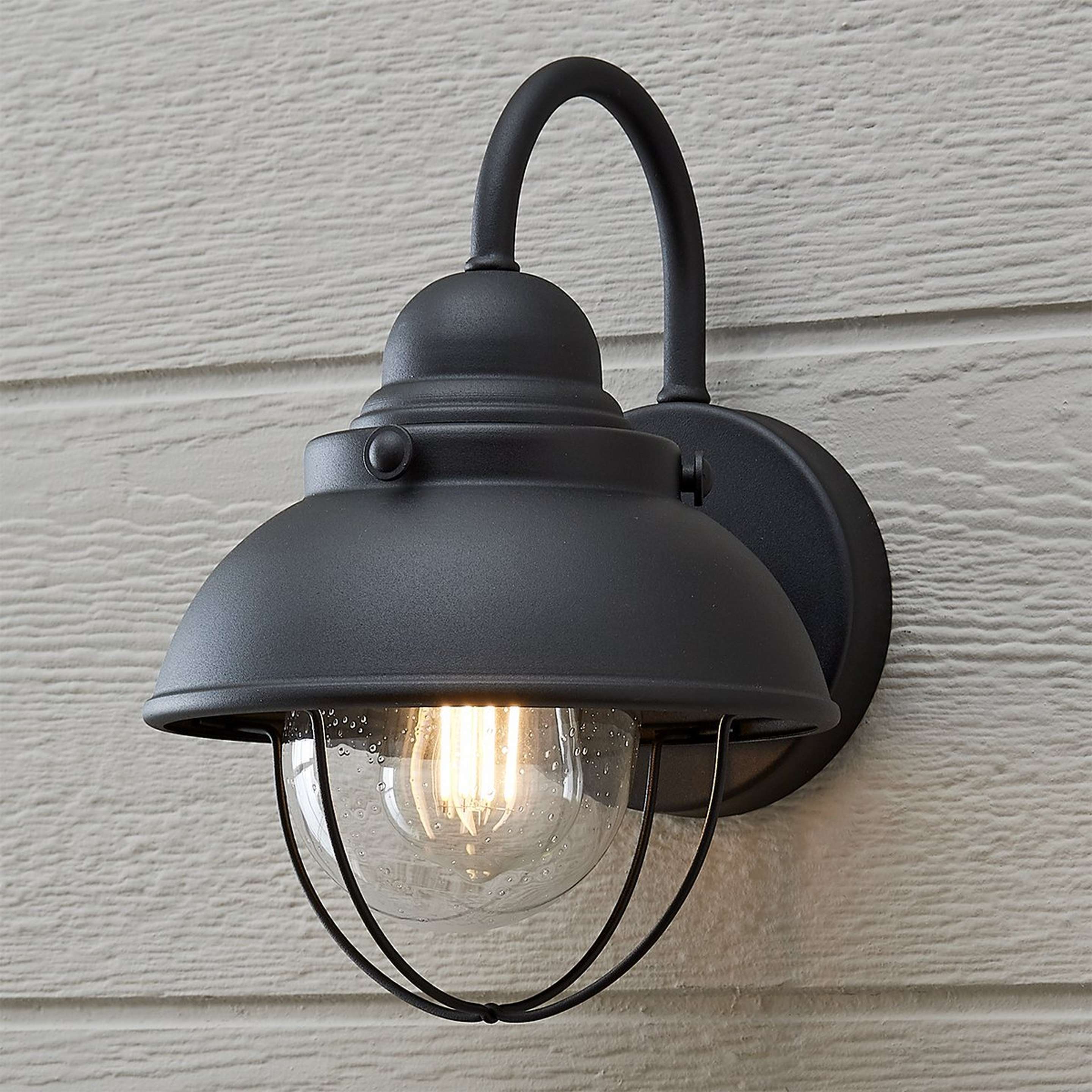 A Nantucket Outdoor Sconce - Small with Matte Black color