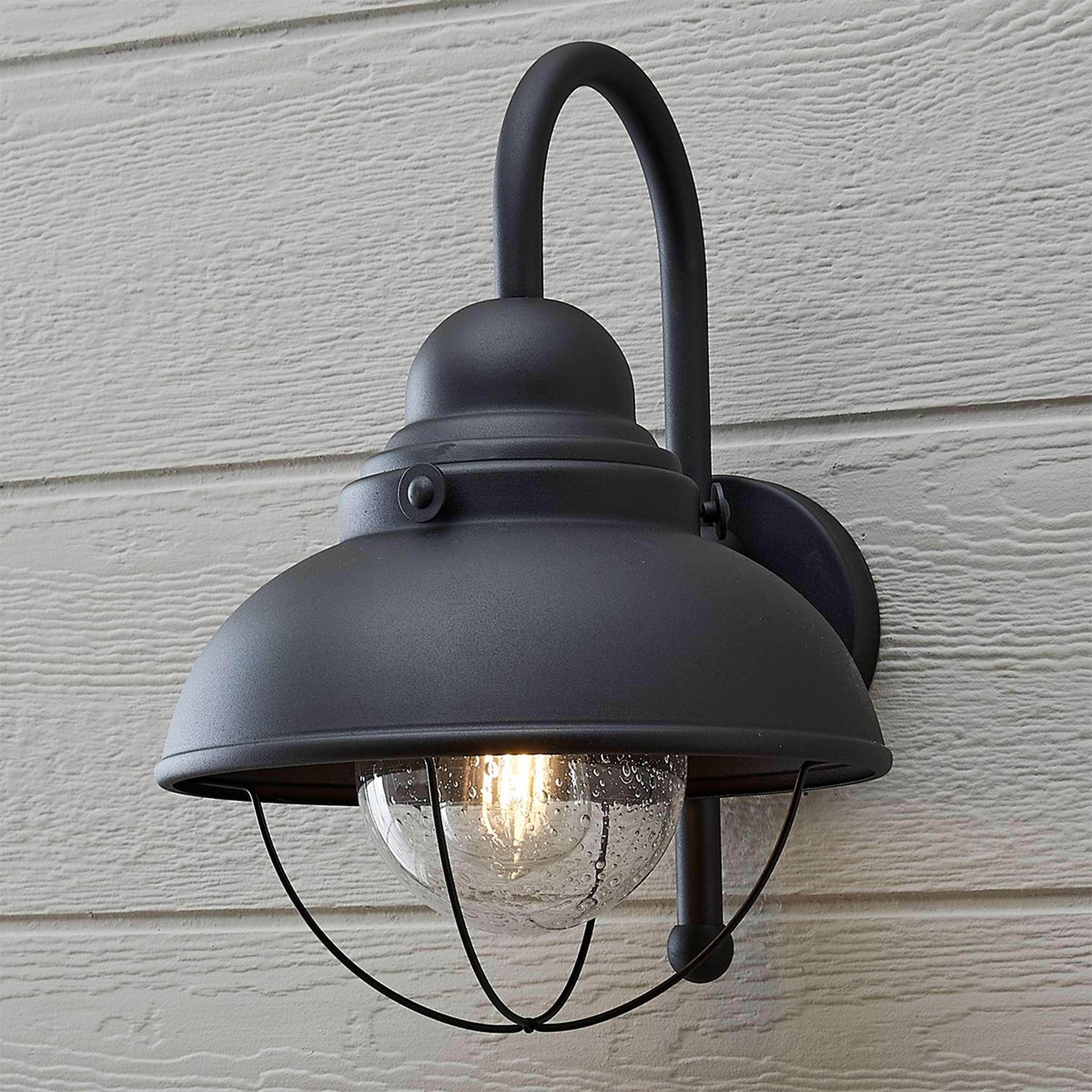 A Nantucket Outdoor Sconce - Large with Matte Black color