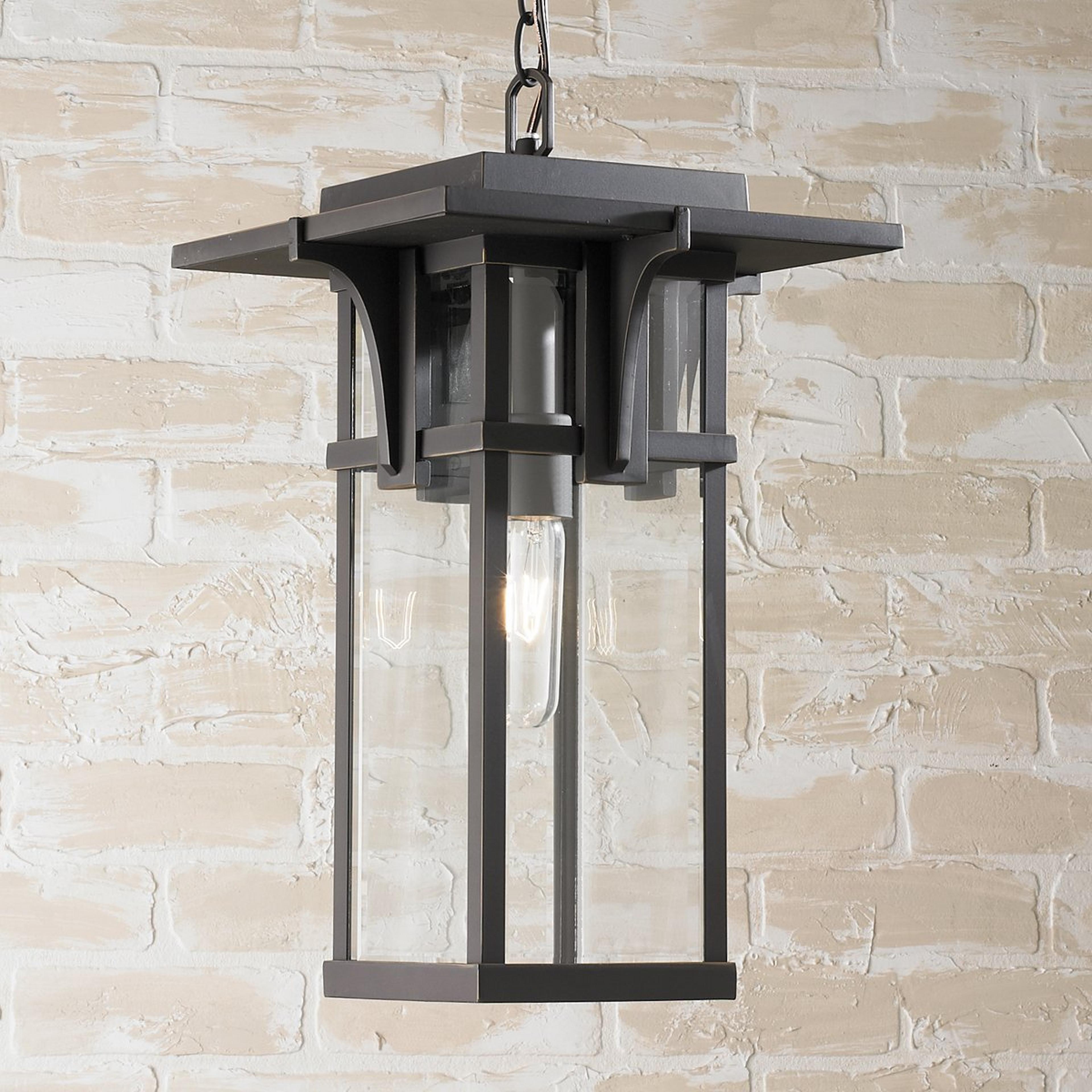 A Modern Revival Outdoor Lantern with Oiled Rubbed Bronze color