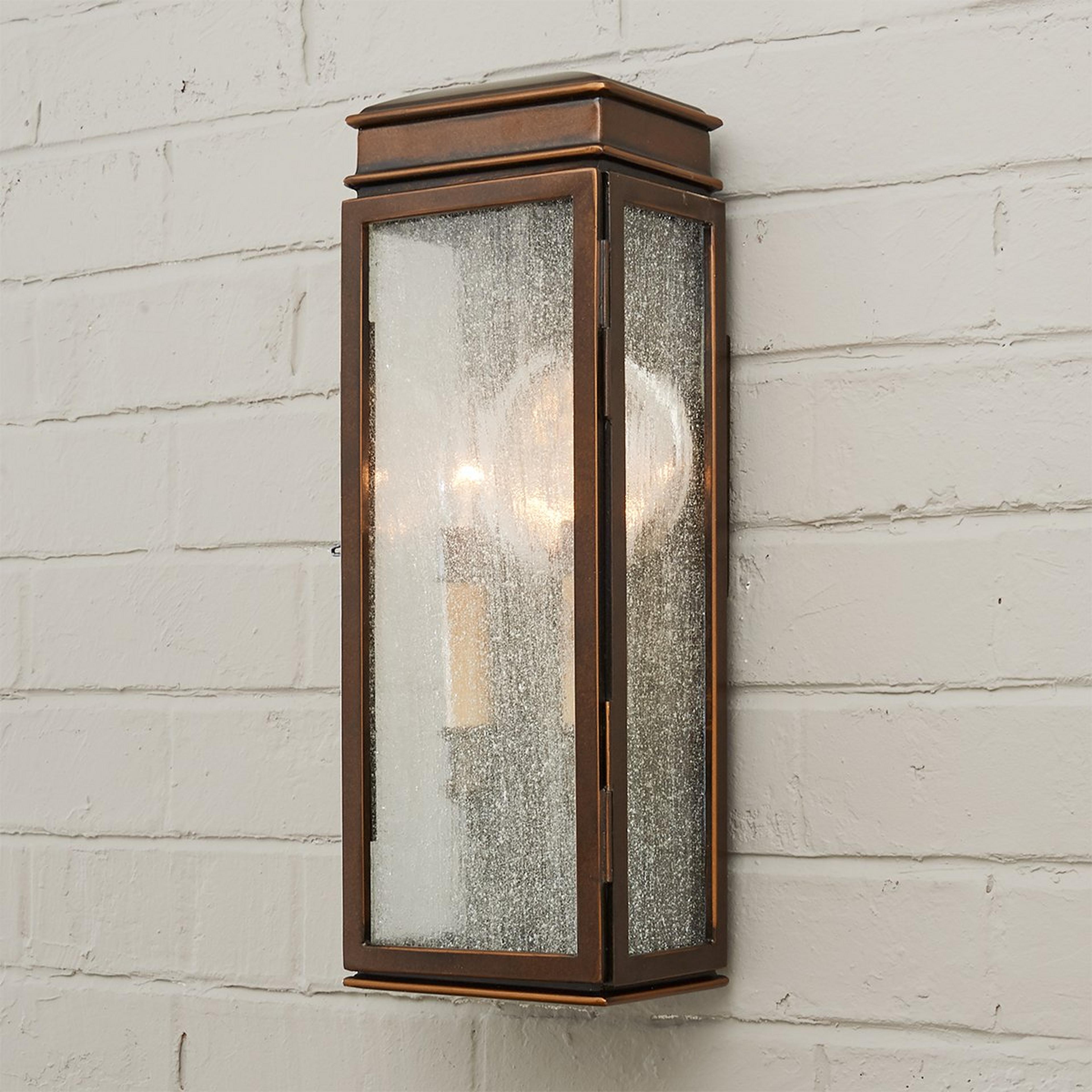 A Tetra Tower Outdoor Sconce - Large with Bronze color