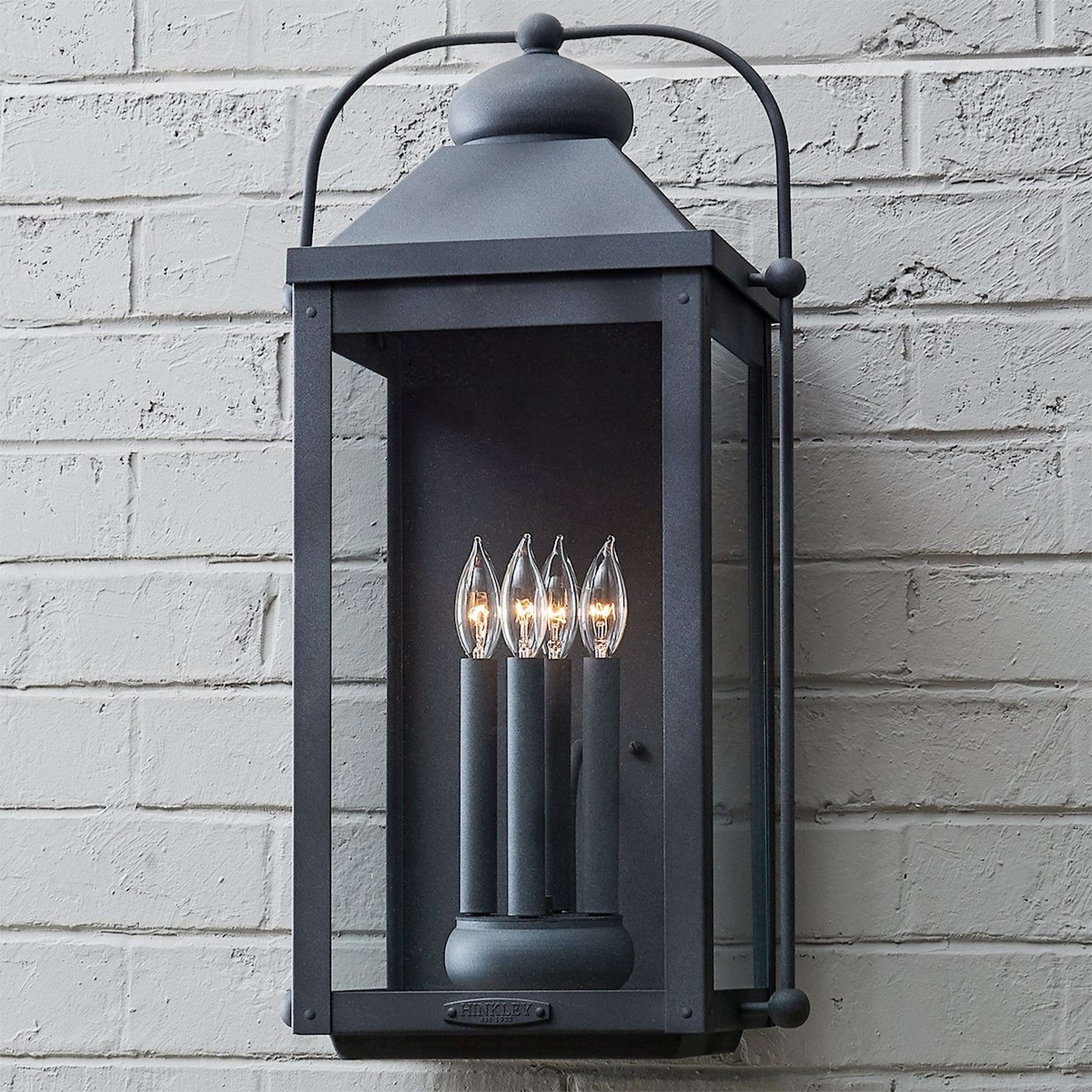 A Nostalgic Arched Carriage Outdoor Sconce - Large with Aged Zinc color