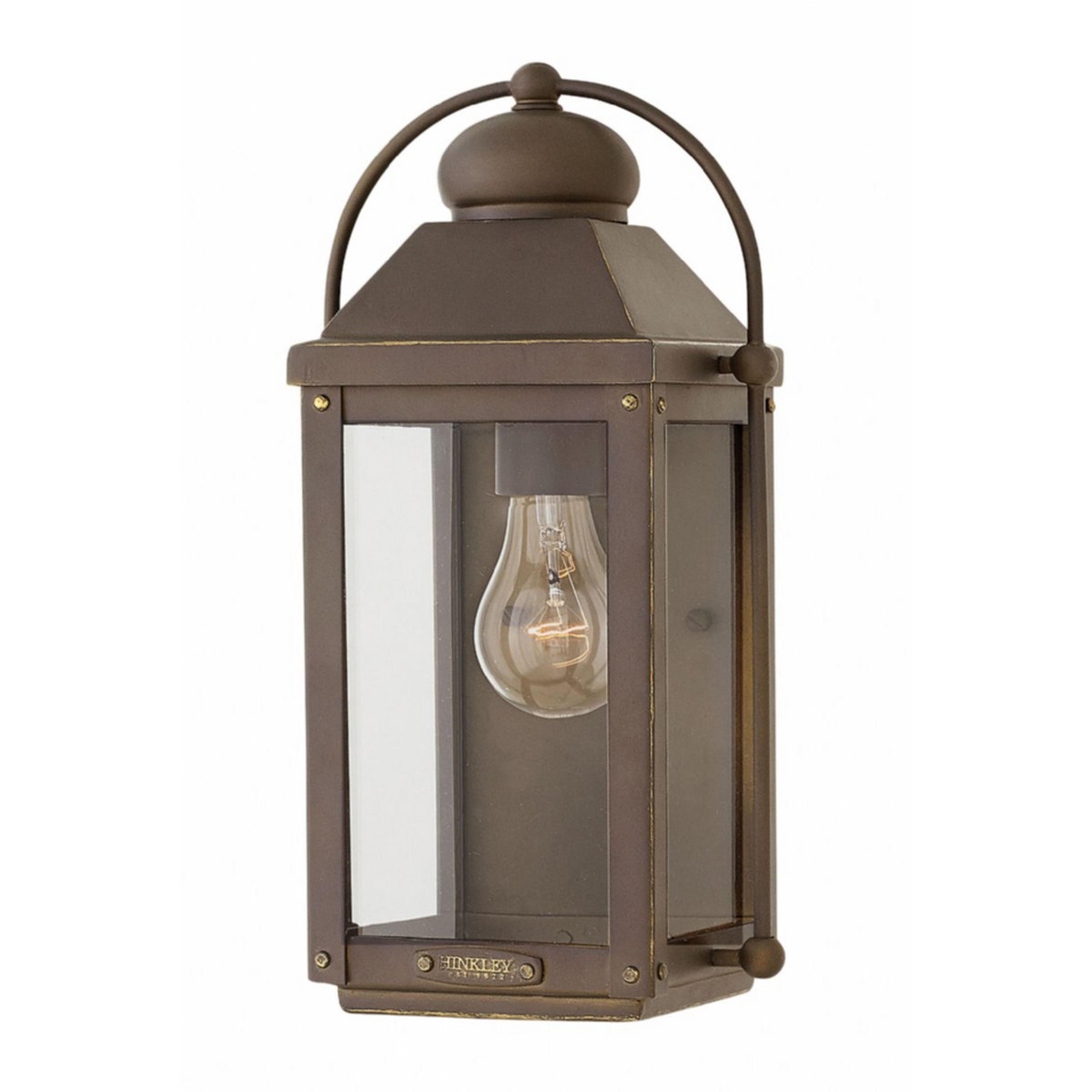 A Nostalgic Arched Carriage Outdoor Sconce - Mini with Light Oiled Bronze color
