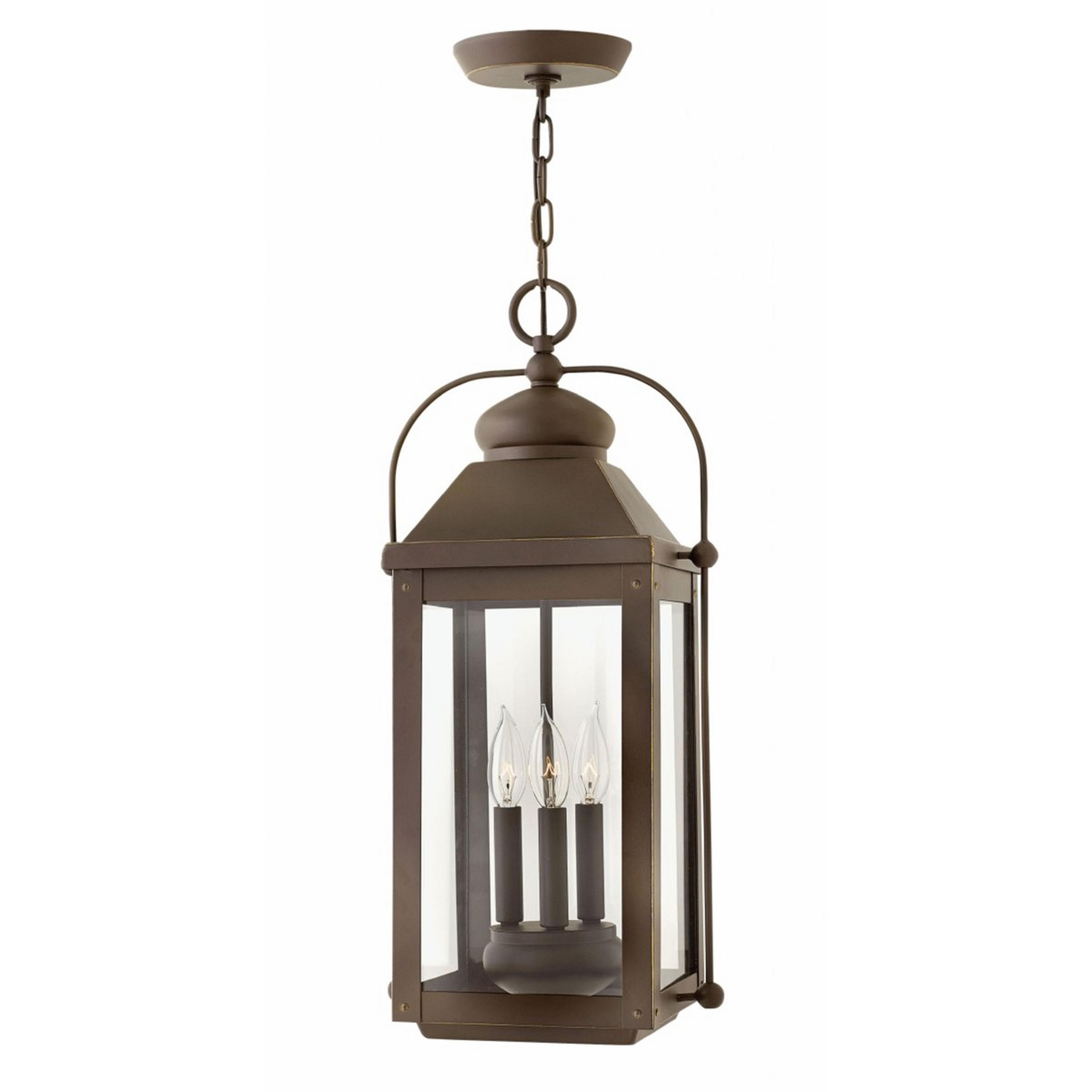 A Nostalgic Arched Carriage Outdoor Lantern with Light Oiled Bronze color