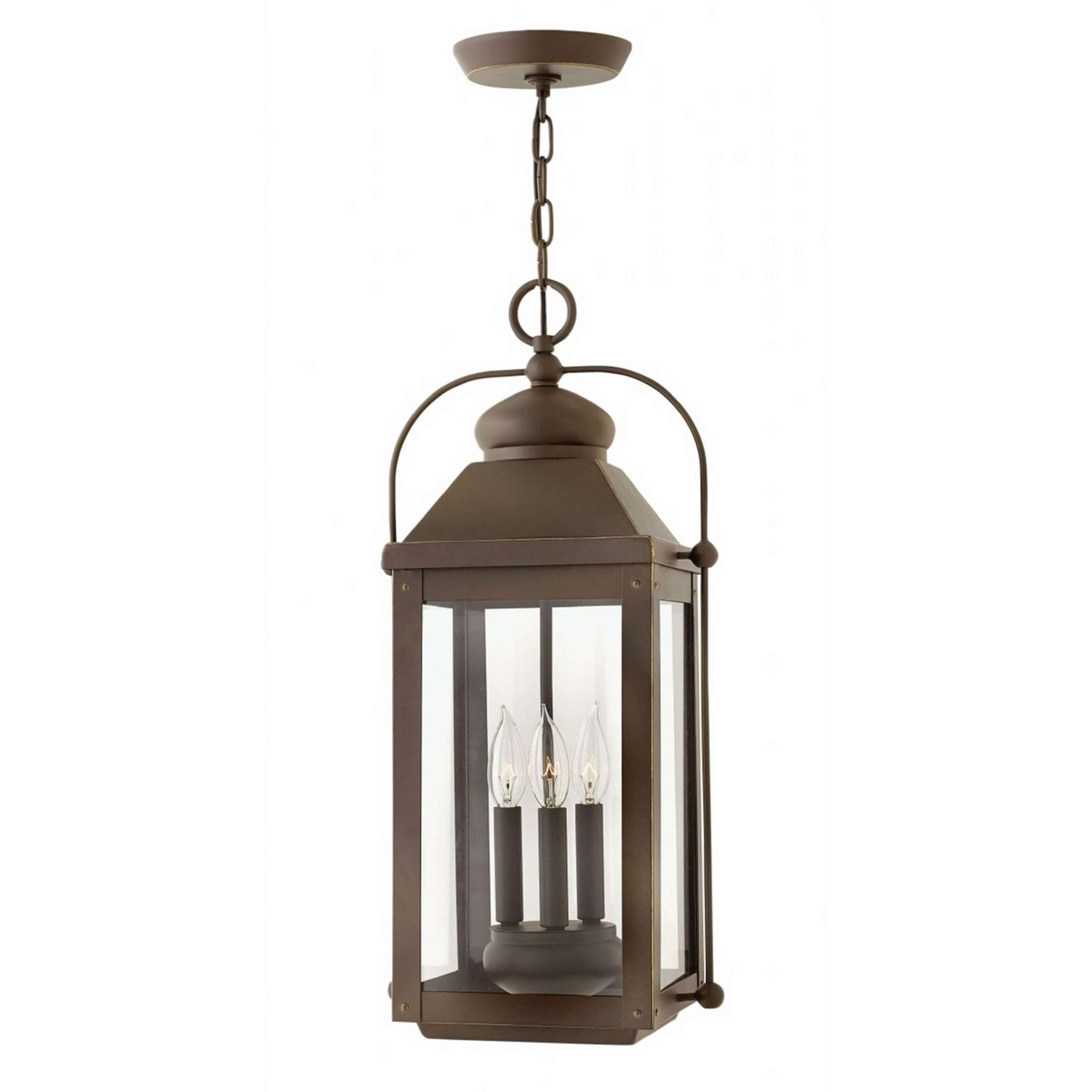 A Nostalgic Arched Carriage Outdoor Lantern with Light Oiled Bronze color