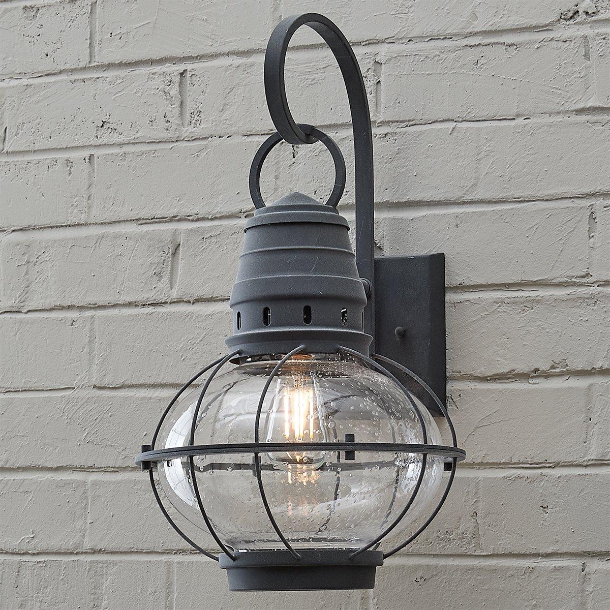 Seeded Glass Globe Outdoor Sconce - Large