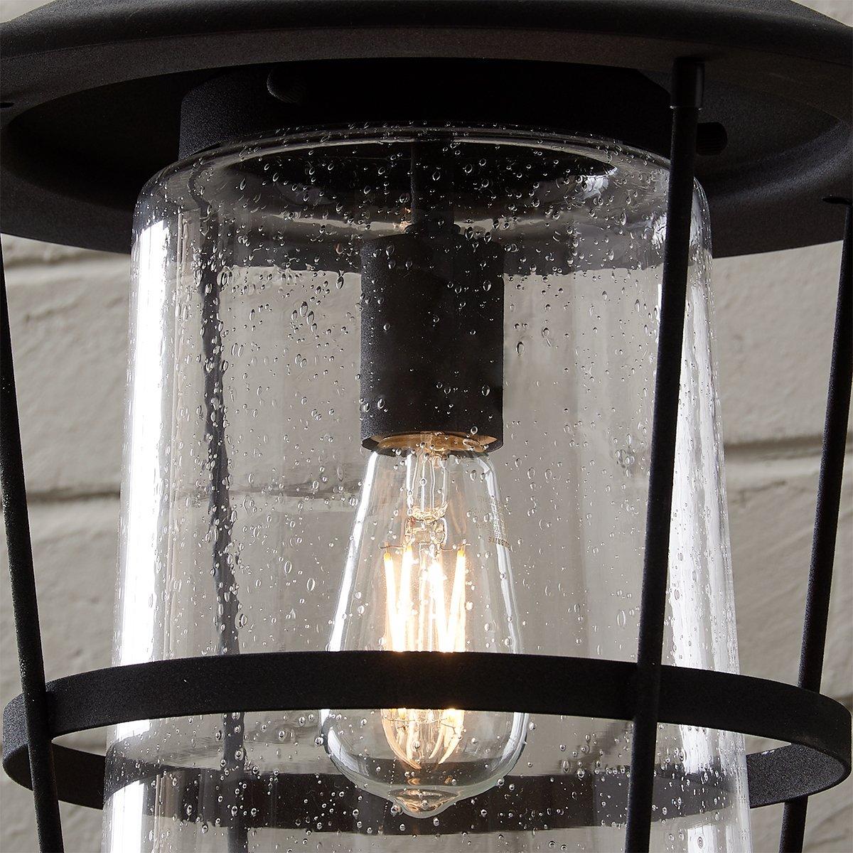 Progress Lighting Parrish 1-Light Outdoor Hanging Lantern, Black/Etched