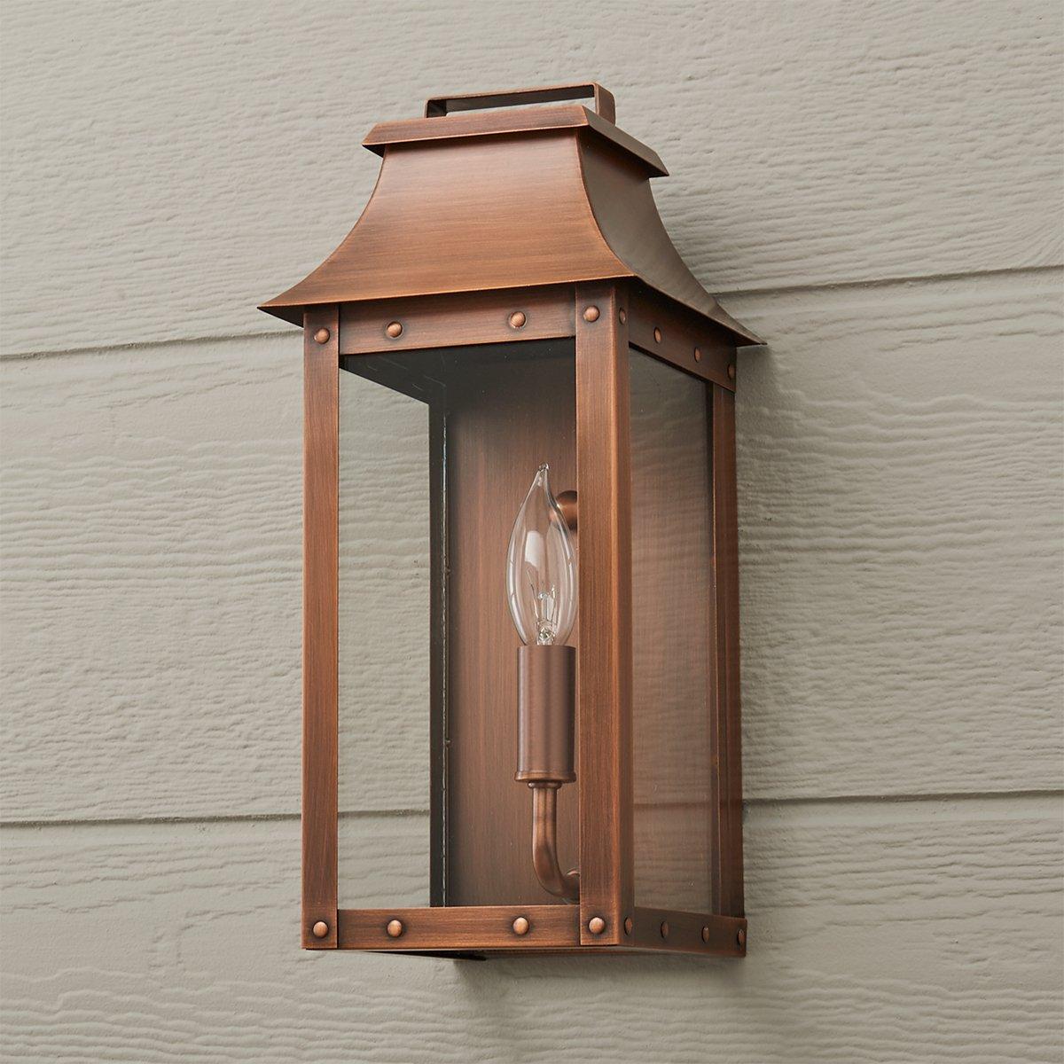 Traditional Studded Framed Box Outdoor Sconce - Large | Shades of