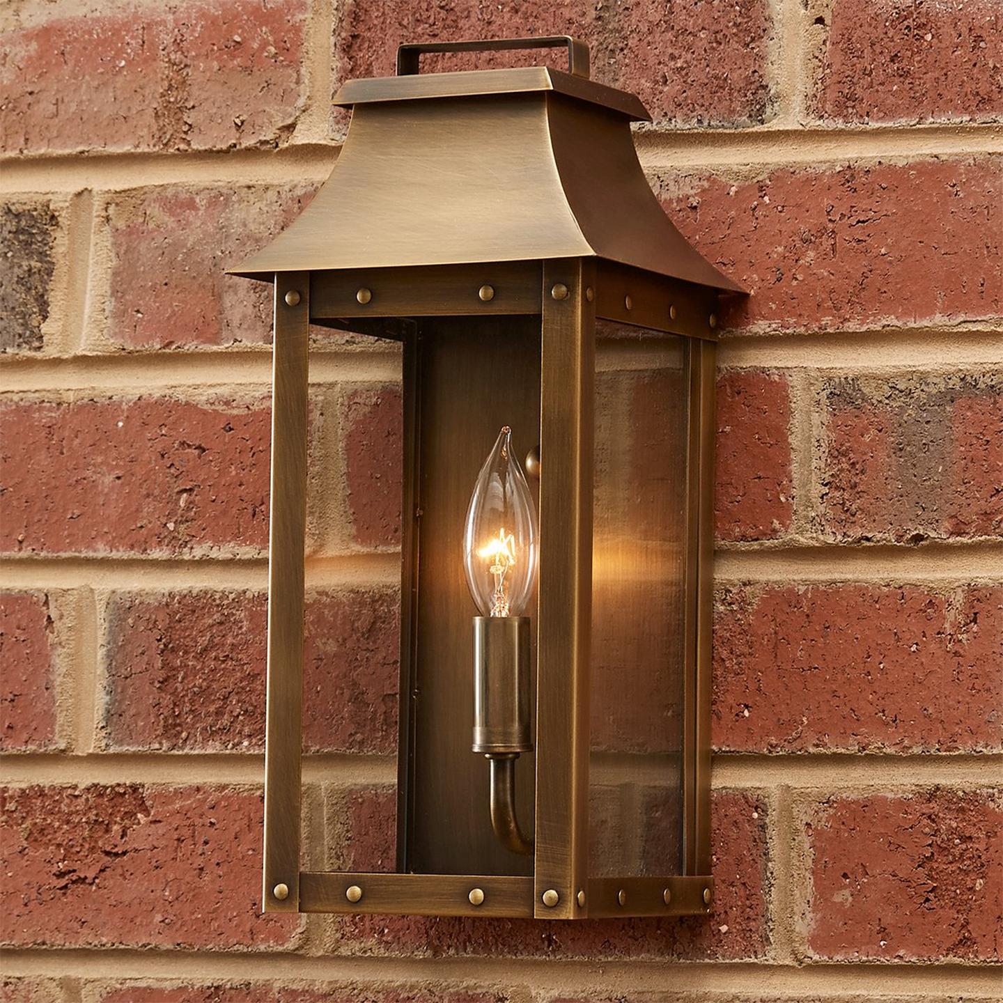Traditional Studded Framed Box Outdoor Sconce - Small | Shades of Light