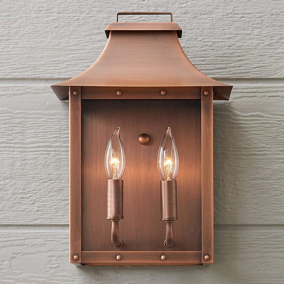 Traditional Studded Framed Box Outdoor Sconce - Large