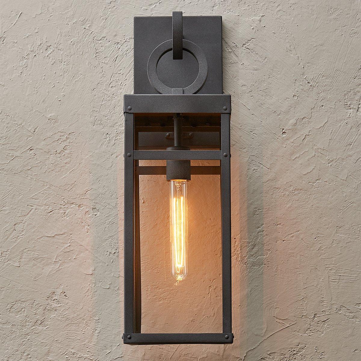 Vintage Suspended Pane Outdoor Sconce - Medium