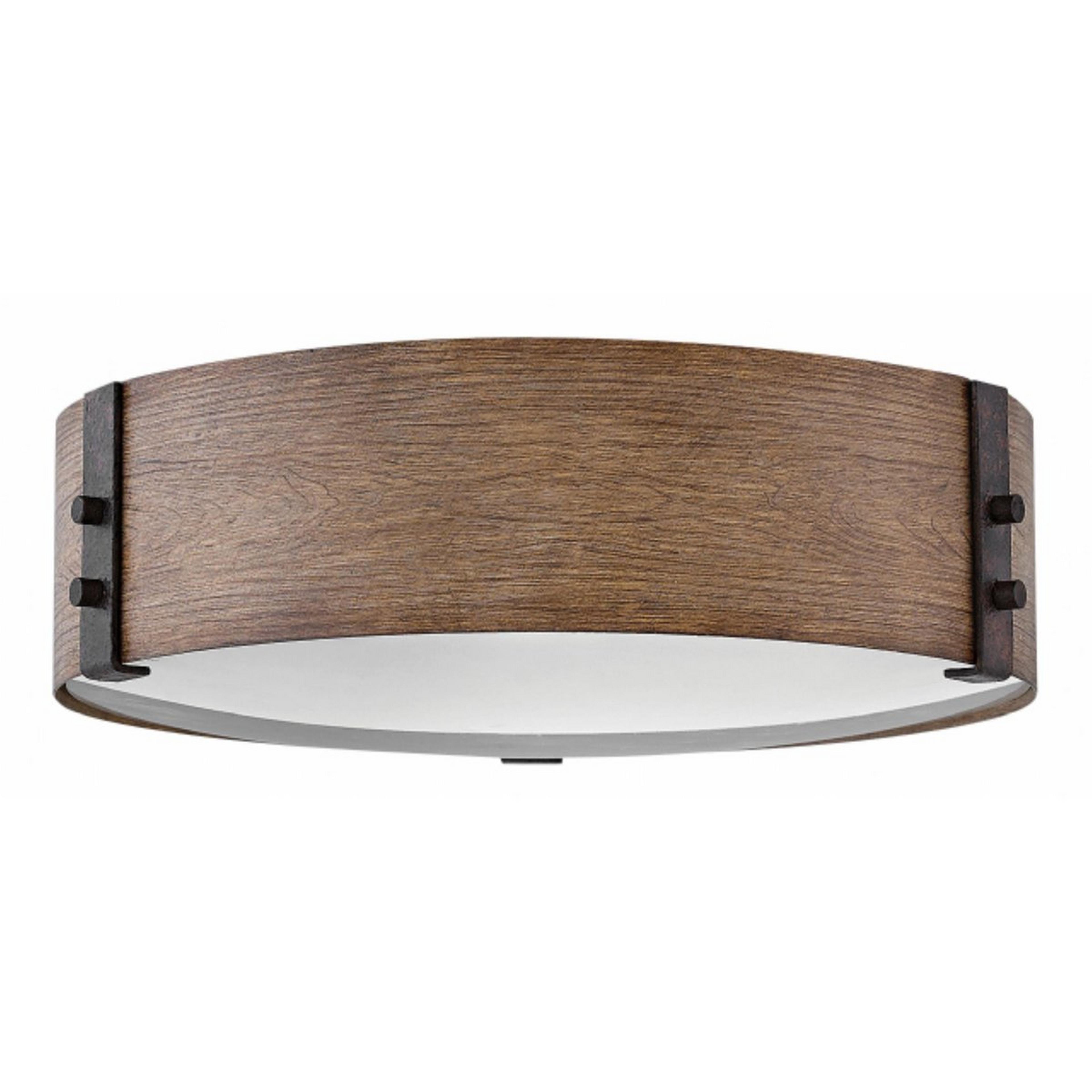 A Seeded Contrast Outdoor Ceiling Light - Large with Faux Sequoia / Black color