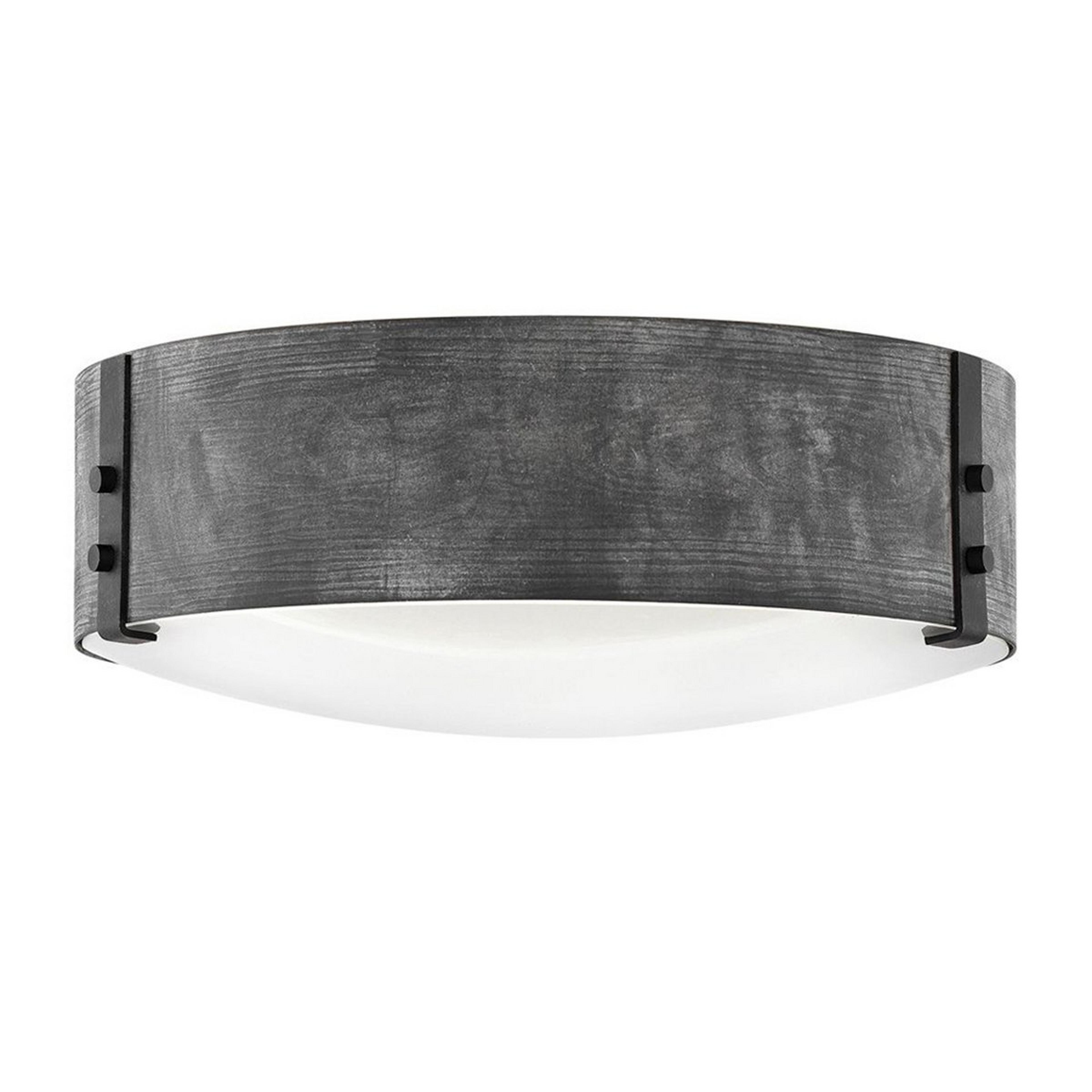A Seeded Contrast Outdoor Ceiling Light - Large with  Aged Zinc / Black color