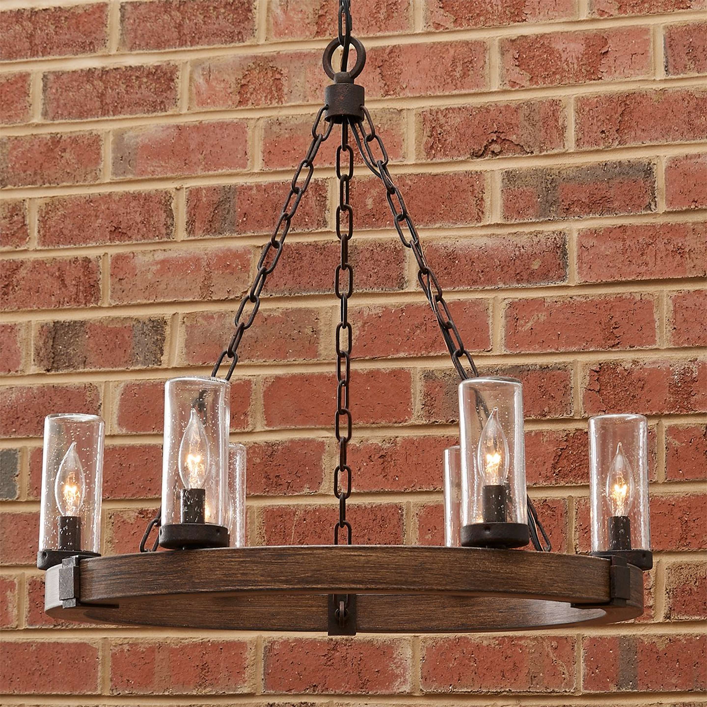 Seeded Contrast Outdoor Ring Chandelier