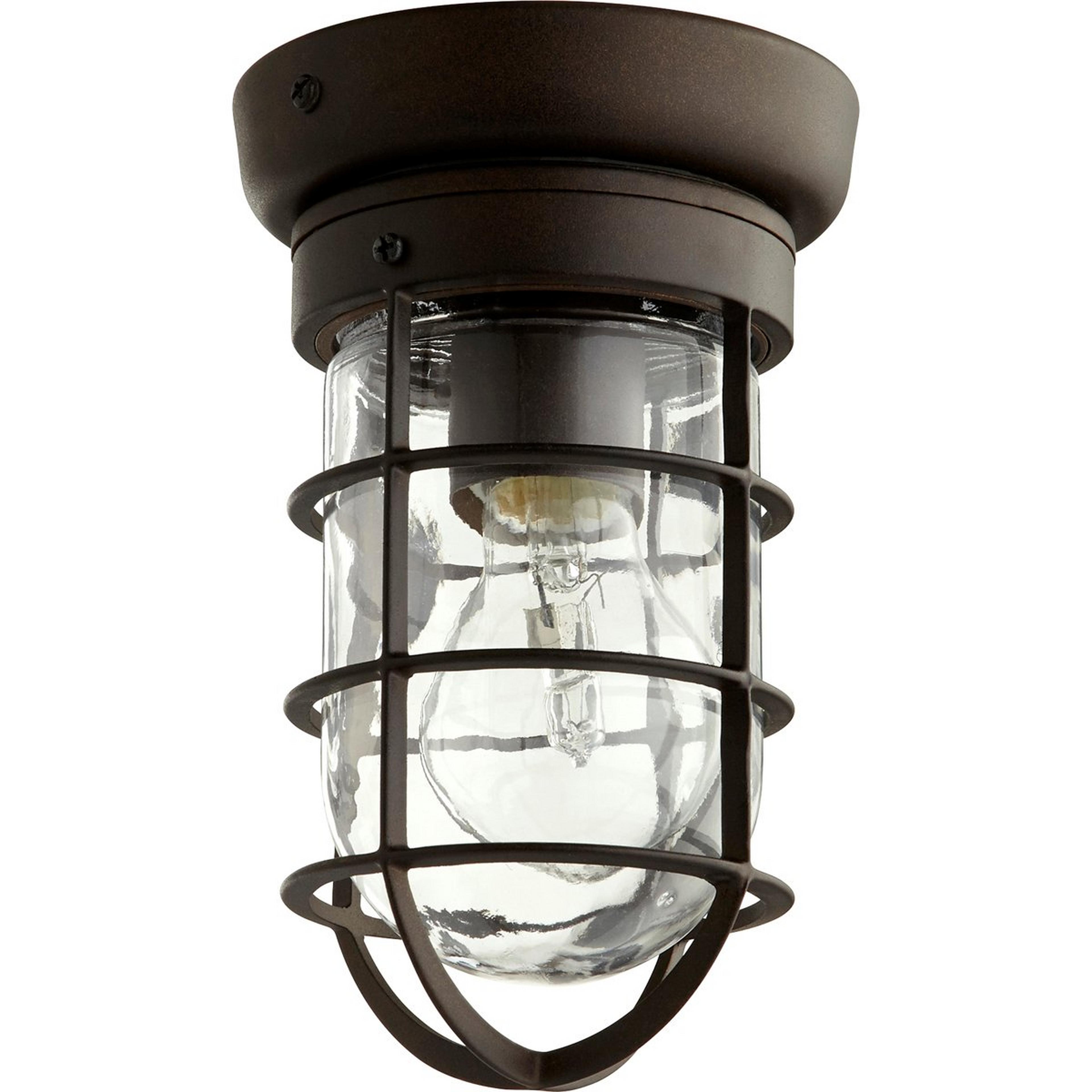 A Blissful Boathouse Outdoor Ceiling Light with Oiled Bronze / Clear color