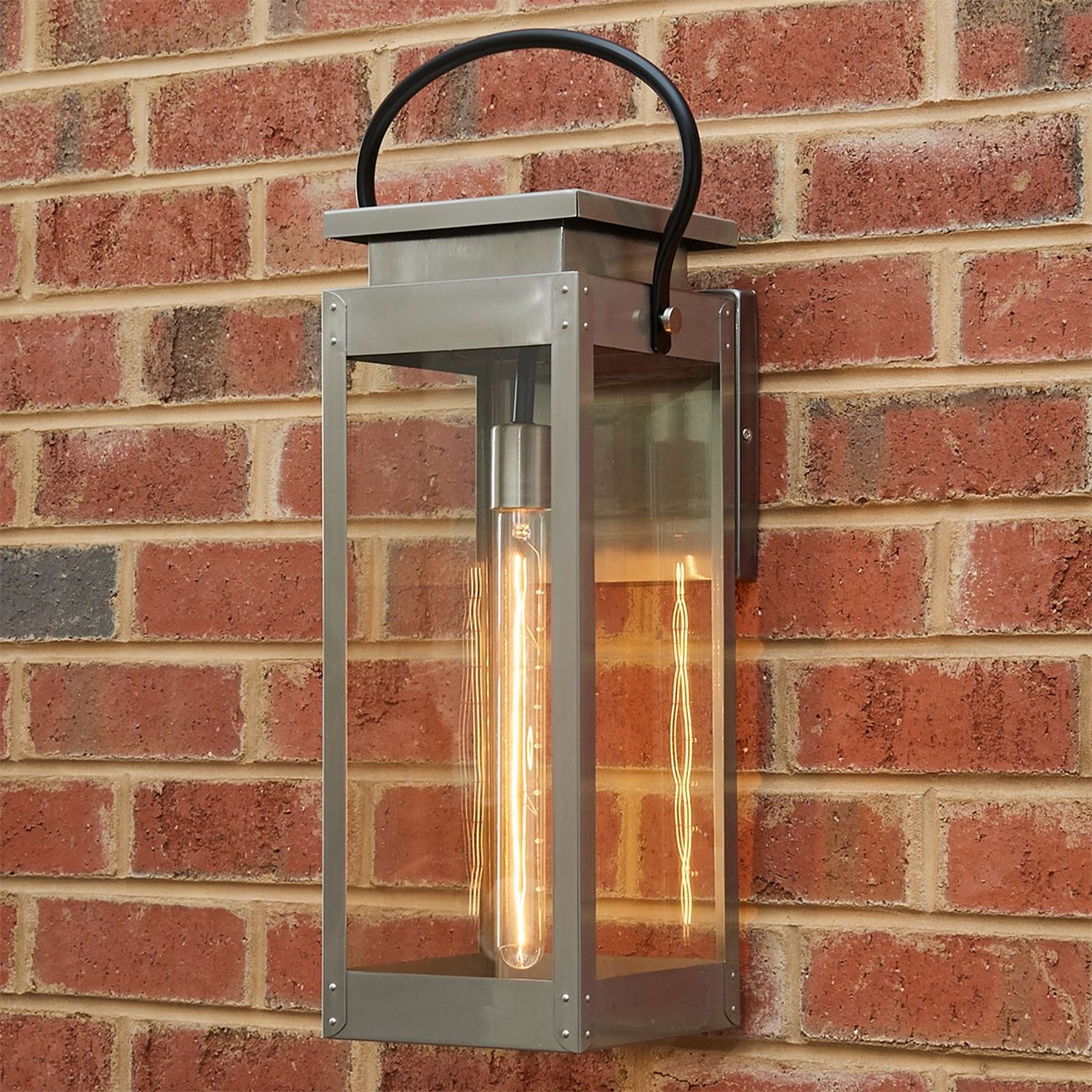 A Bolted Box Outdoor Sconce - Large with Stainless Steel color