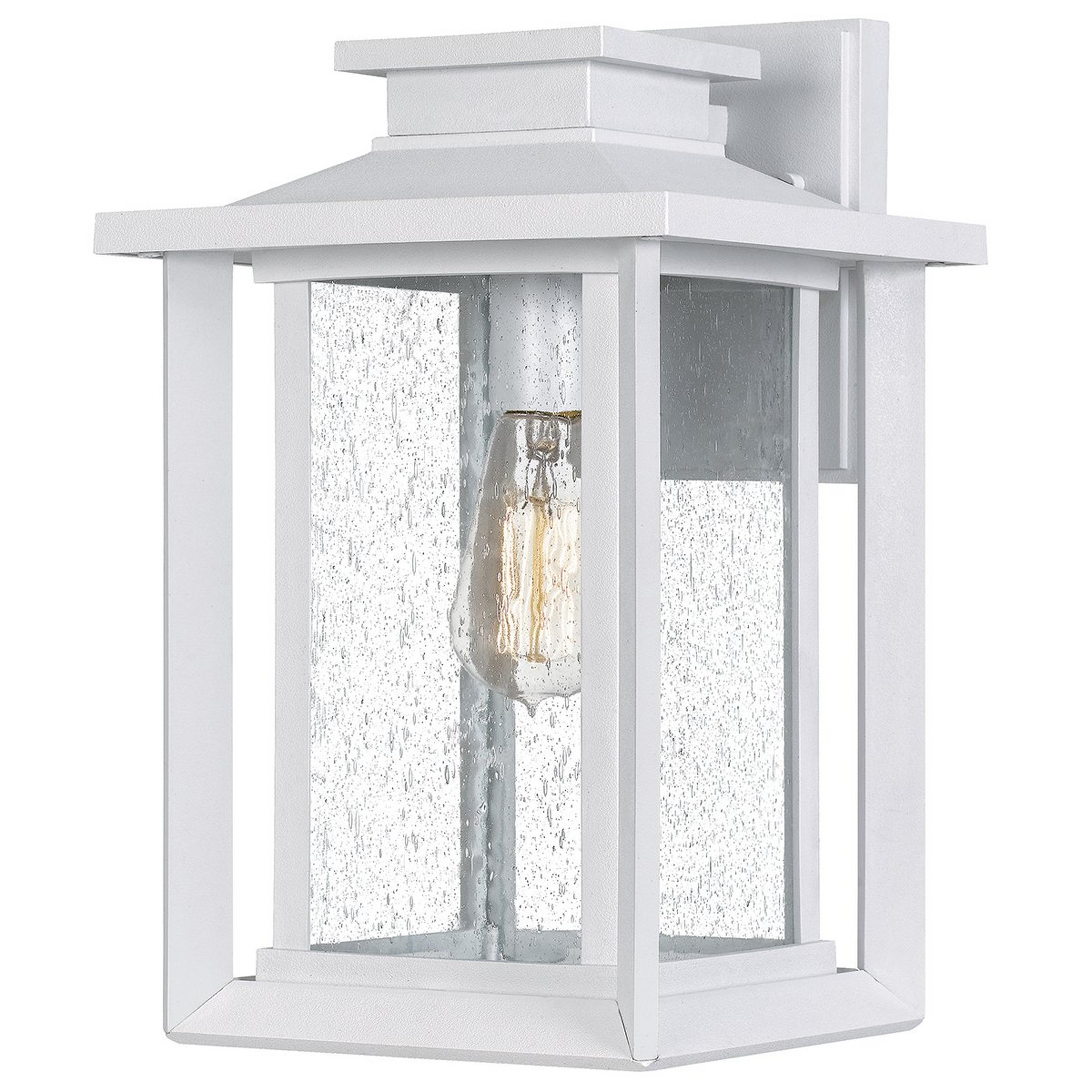 A Double Framed Outdoor Sconce - Medium with White / Seedy Glass color