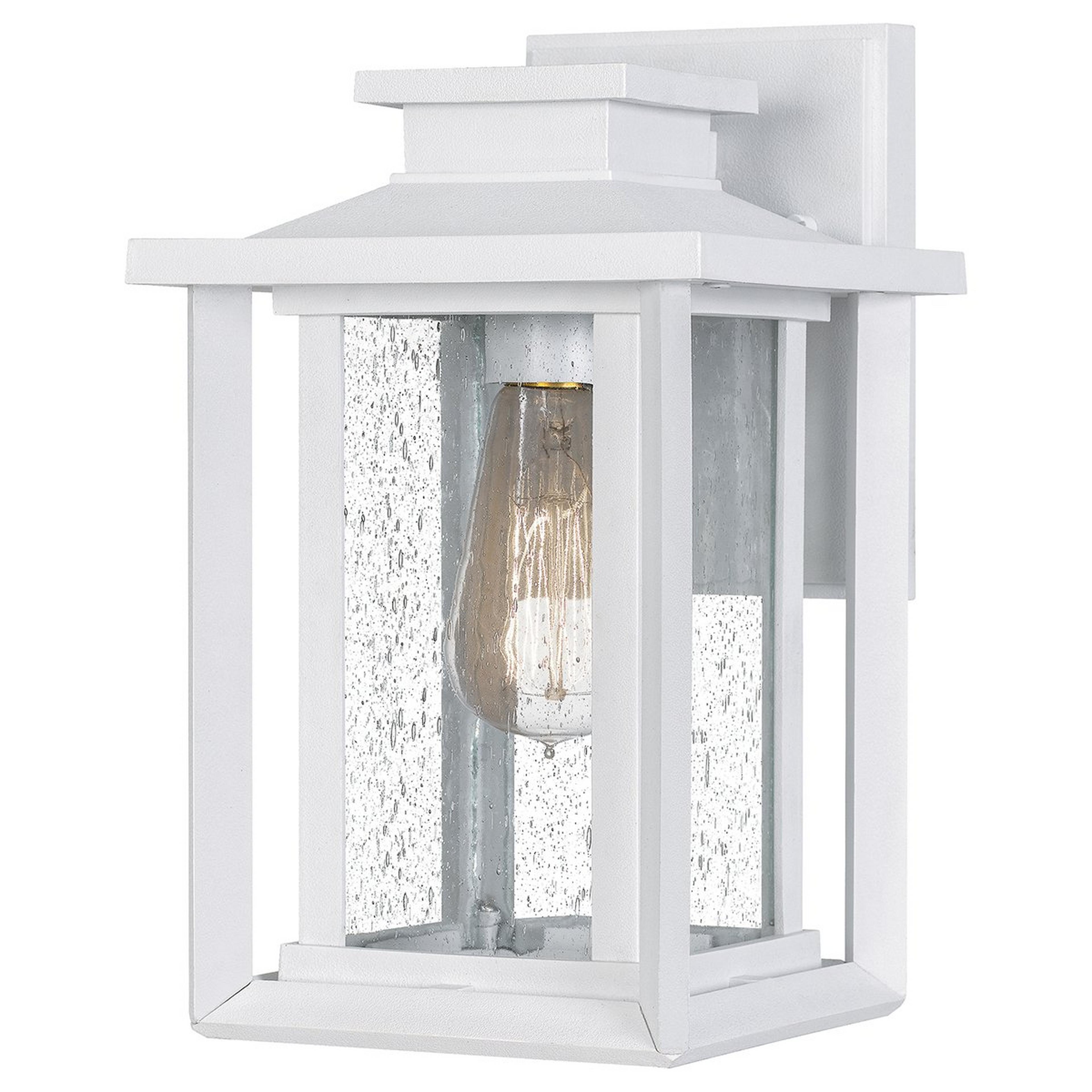 A Double Framed Outdoor Sconce - Small with White / Seedy Glass color