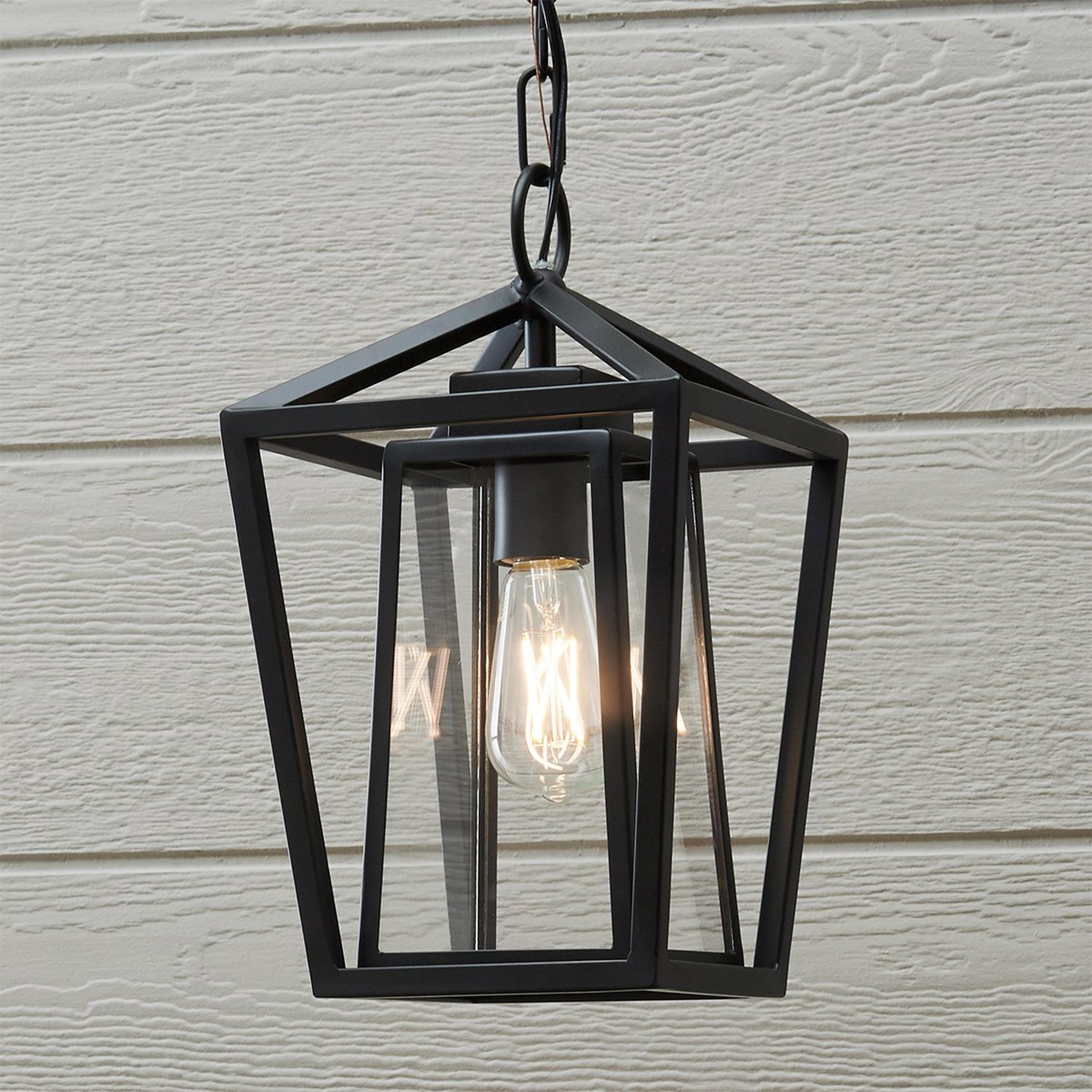 A Modern Obelisk Outdoor Pendant - Small with Black color