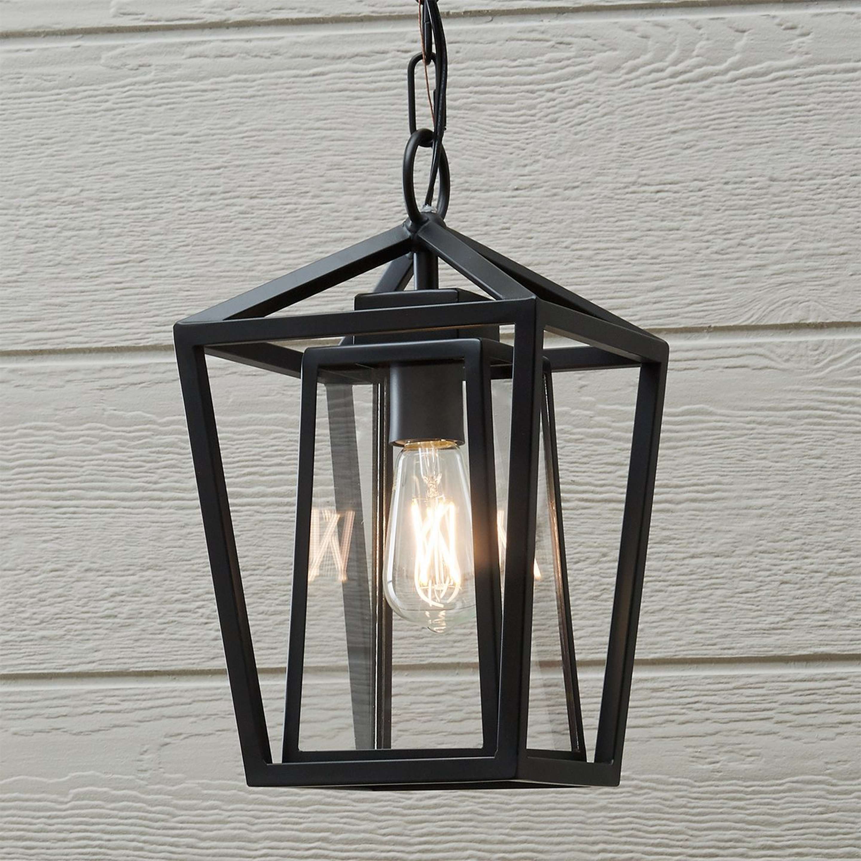 A Modern Obelisk Outdoor Pendant - Small with Black color