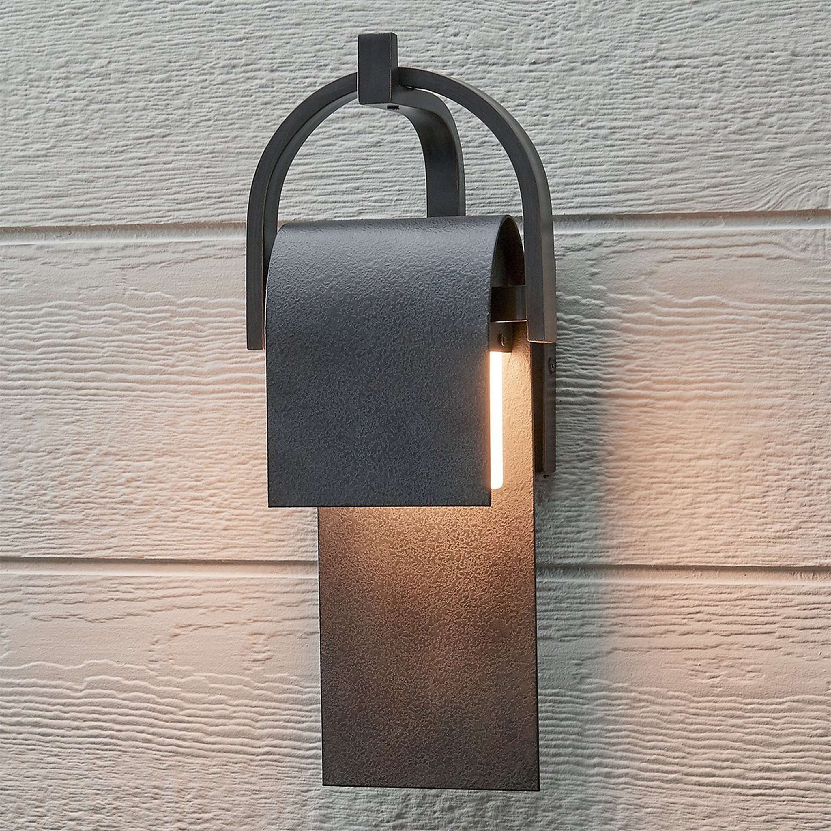 A Bent Pocket Outdoor Sconce - 17" with Rustic Forged color