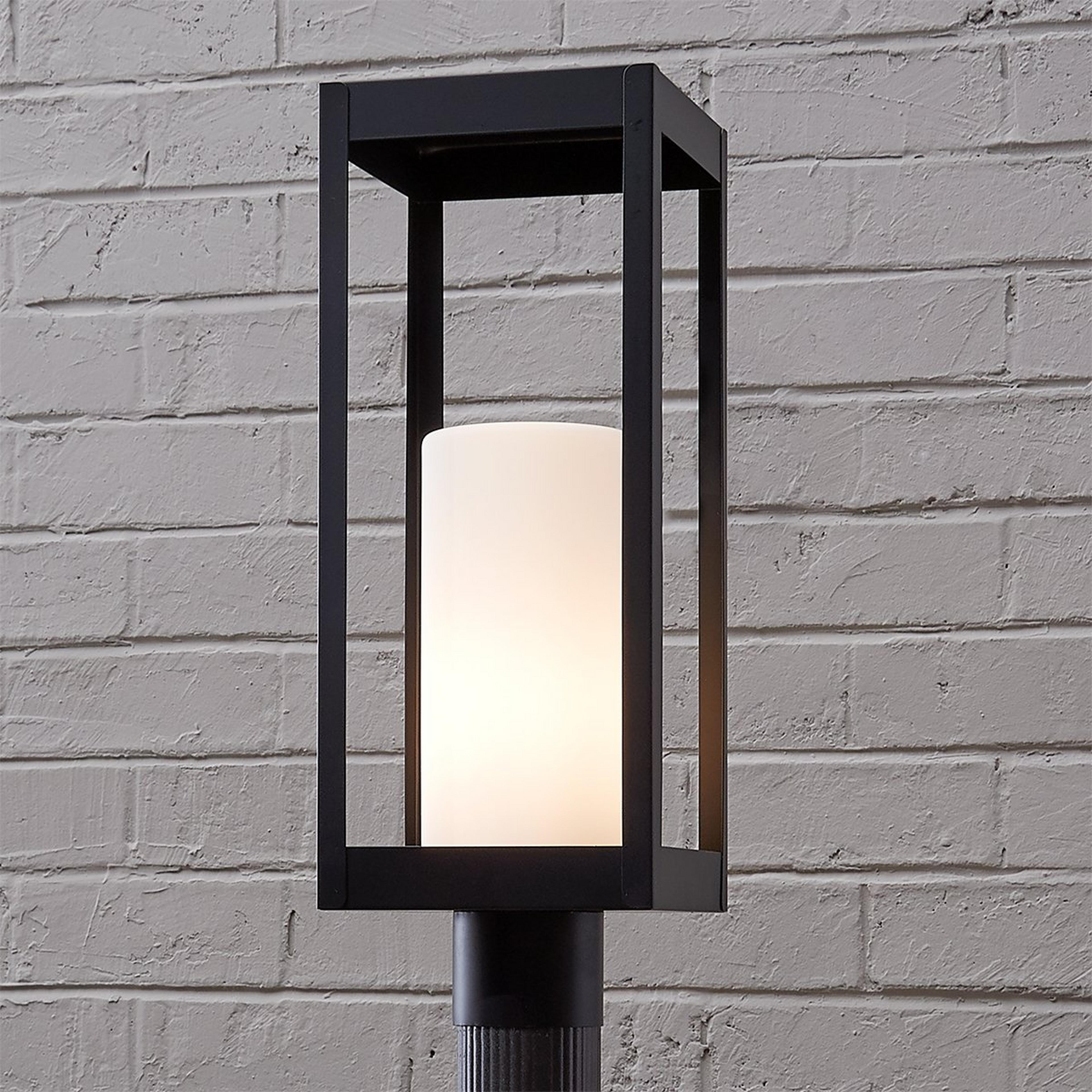 A Shadowbox Outdoor Post Light with Black color