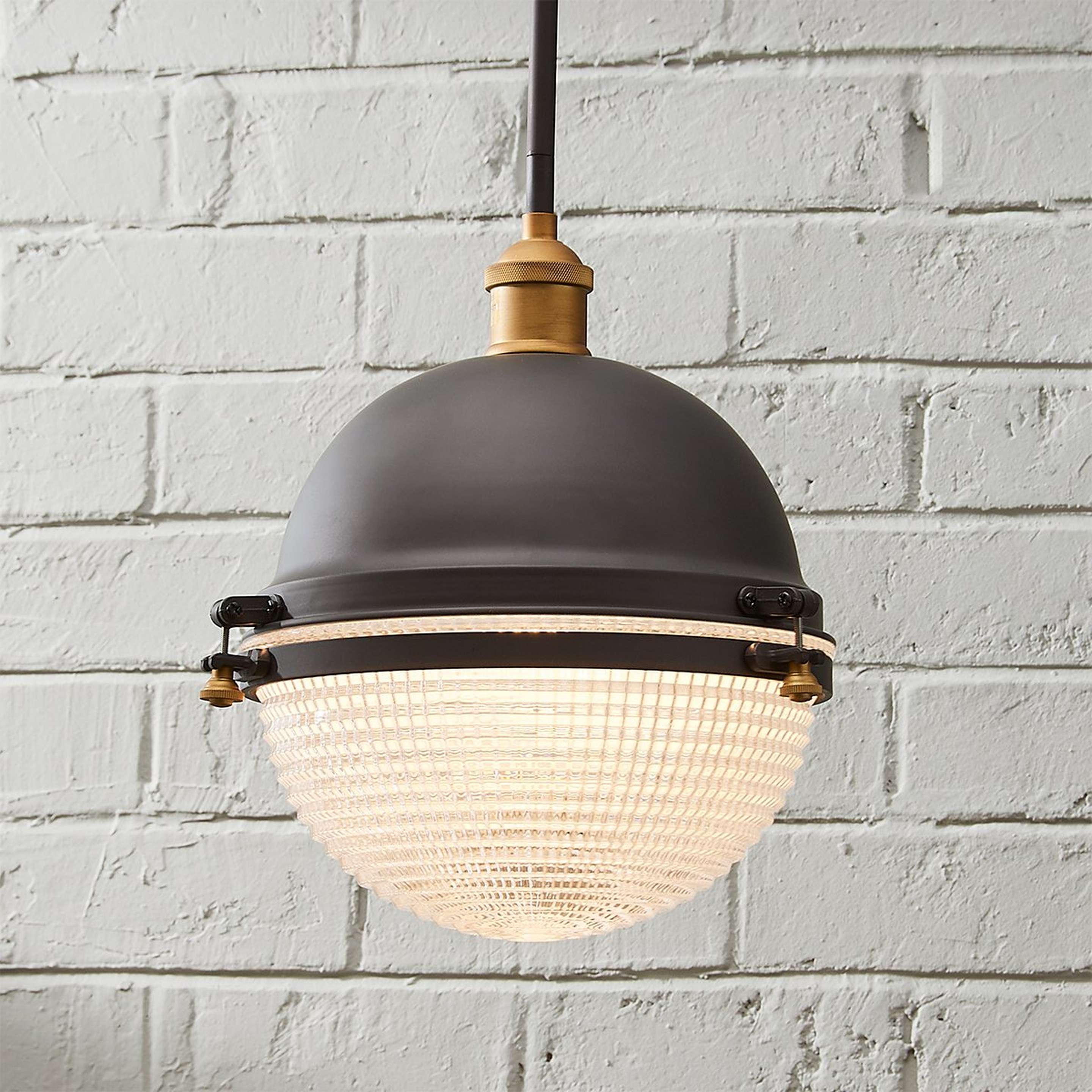 A Marine Porch Pendant - Large with Oil Rubbed Bronze / Antique Brass color