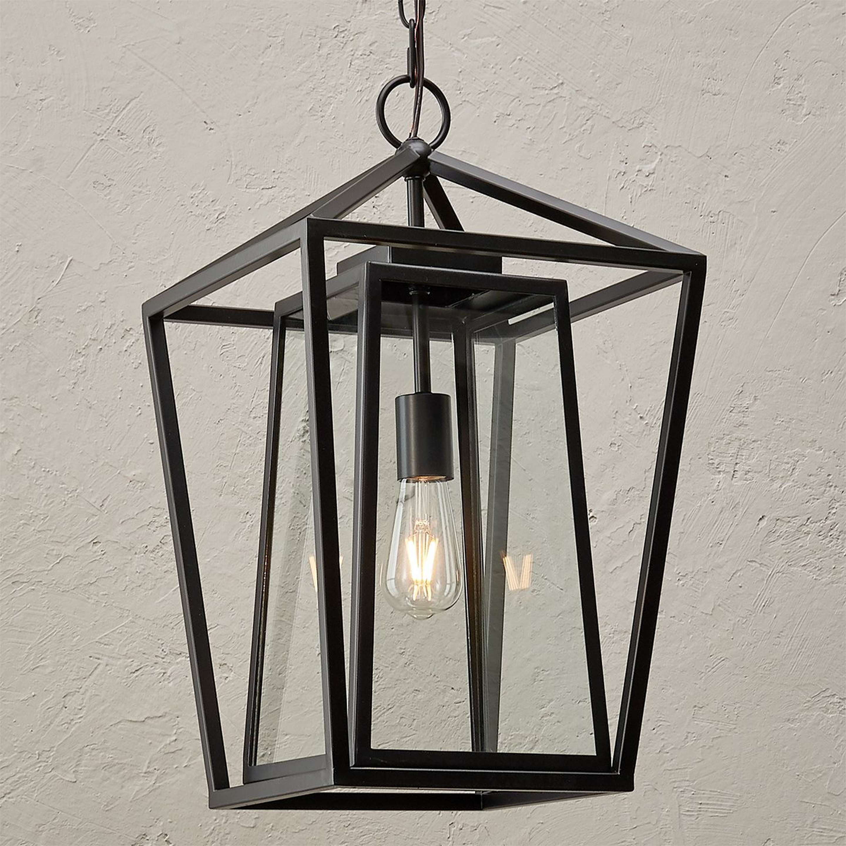 A Modern Obelisk Outdoor Pendant - Large with Black color