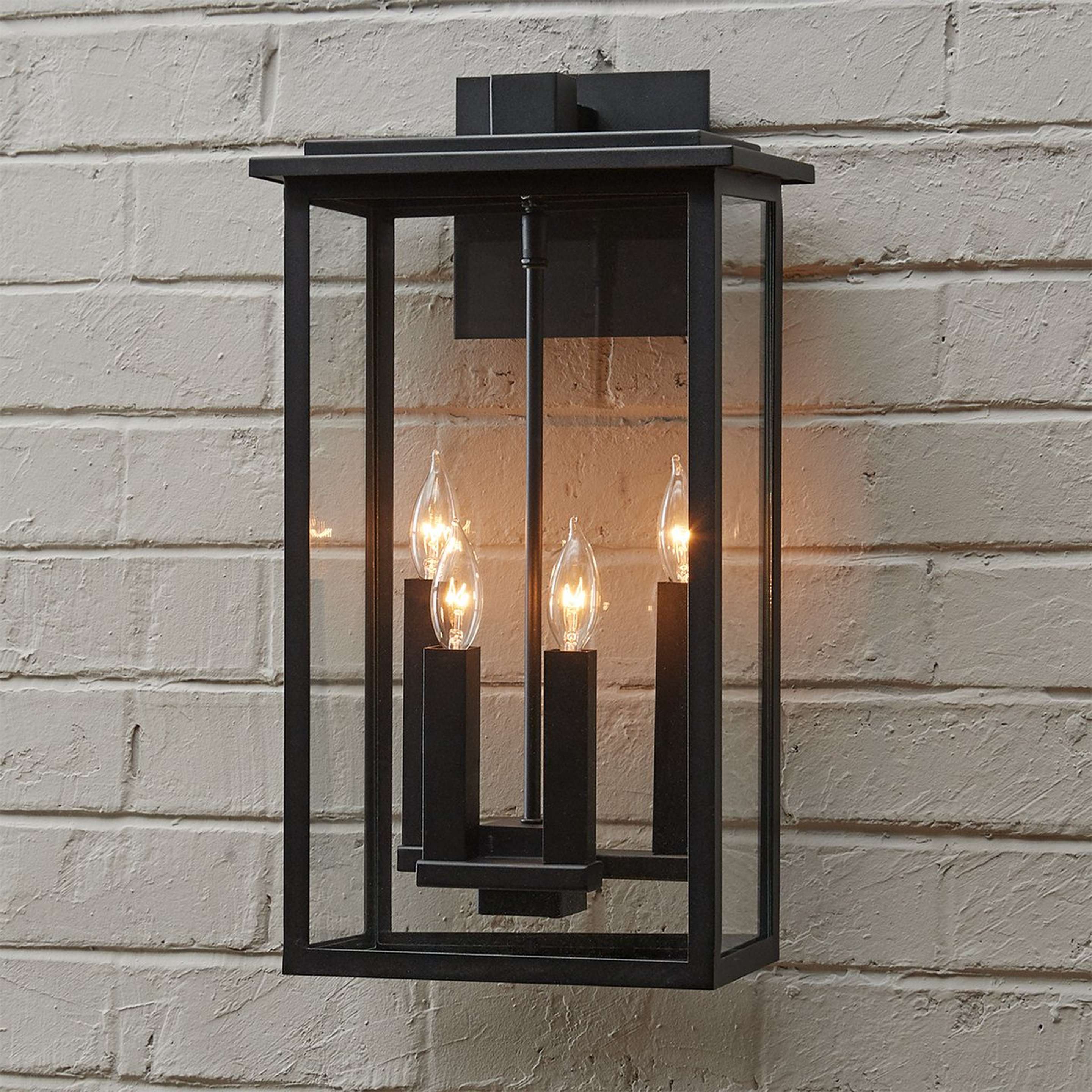 A Griffith Outdoor Sconce - Large with Black color