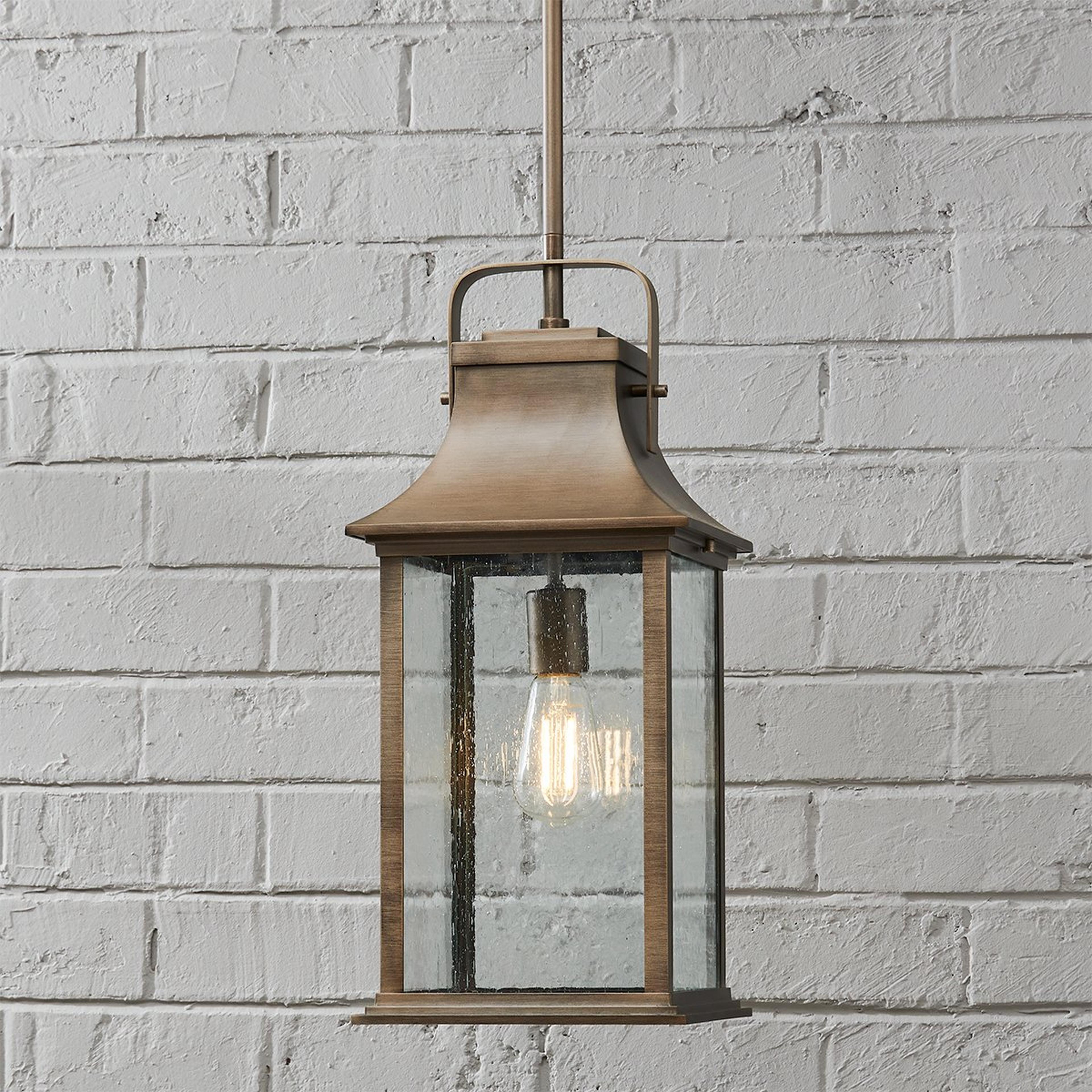 A New Hampshire Outdoor Pendant with Burnished Bronze / Seedy Glass color