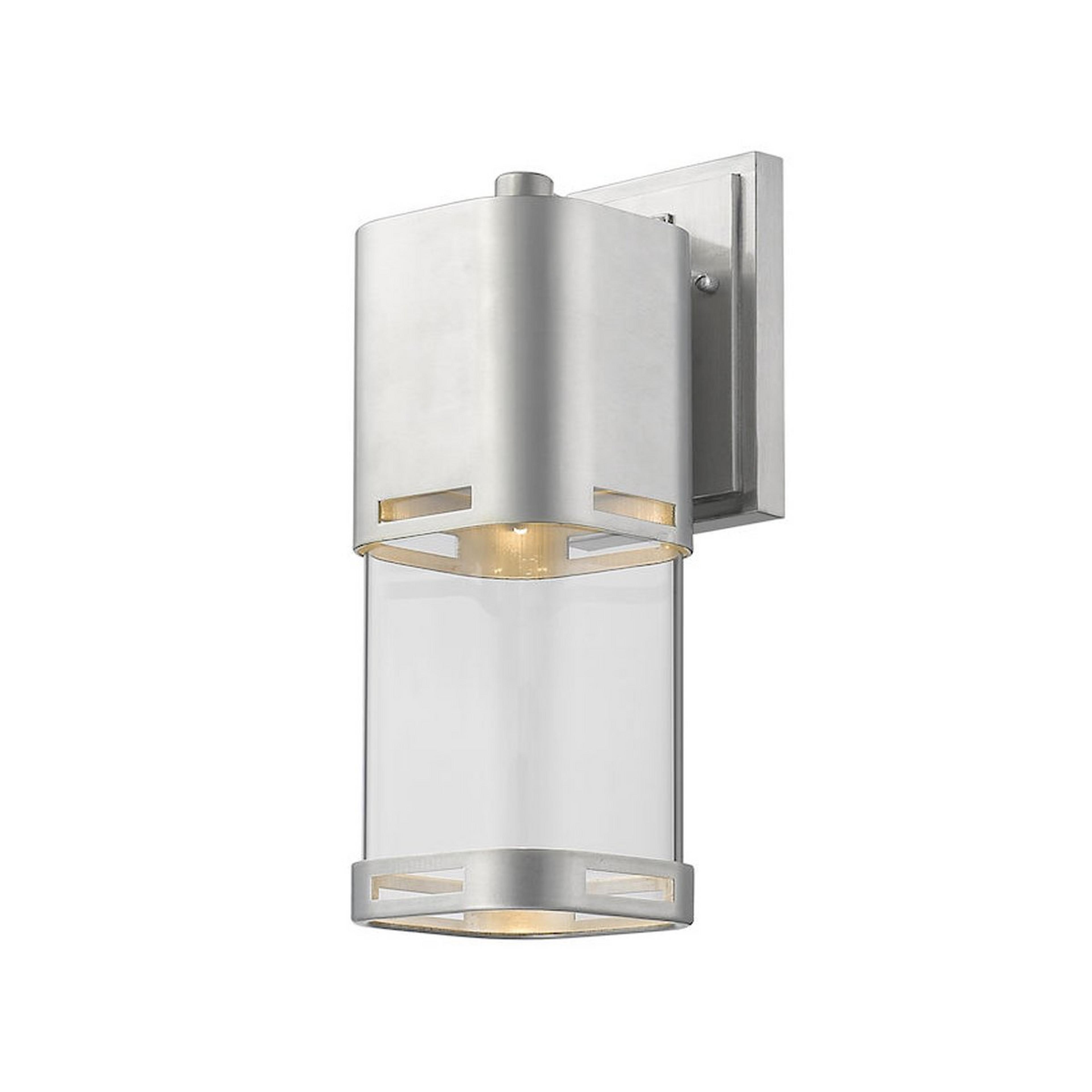A Davis Outdoor Sconce with Brushed Aluminum color