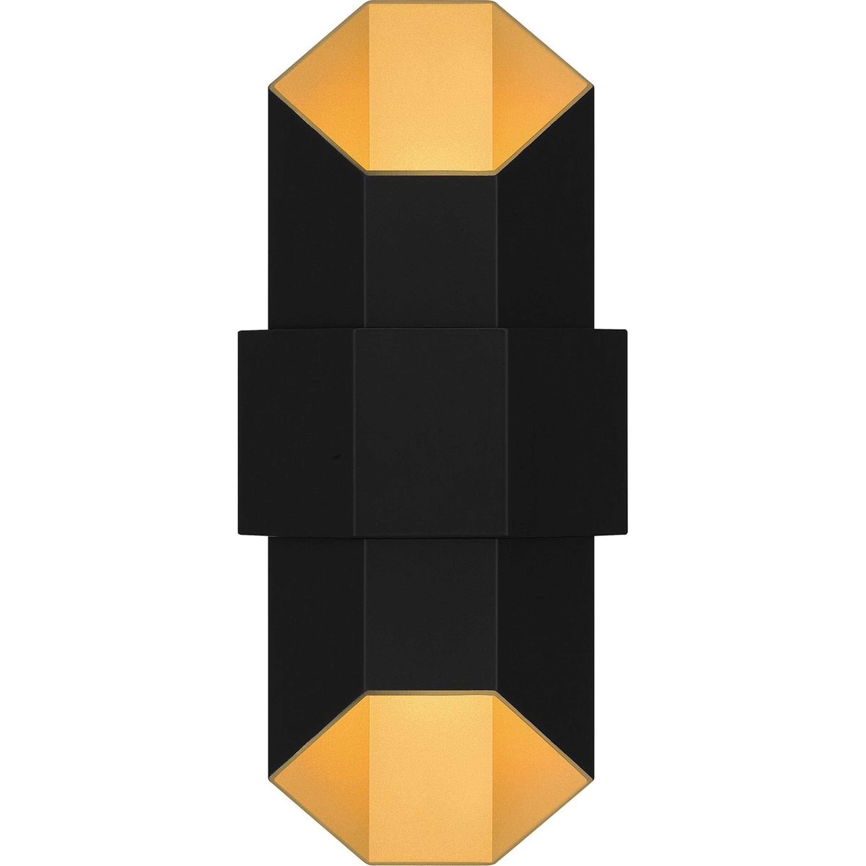 A Helmsley Outdoor Sconce - Small with Black / Gold color