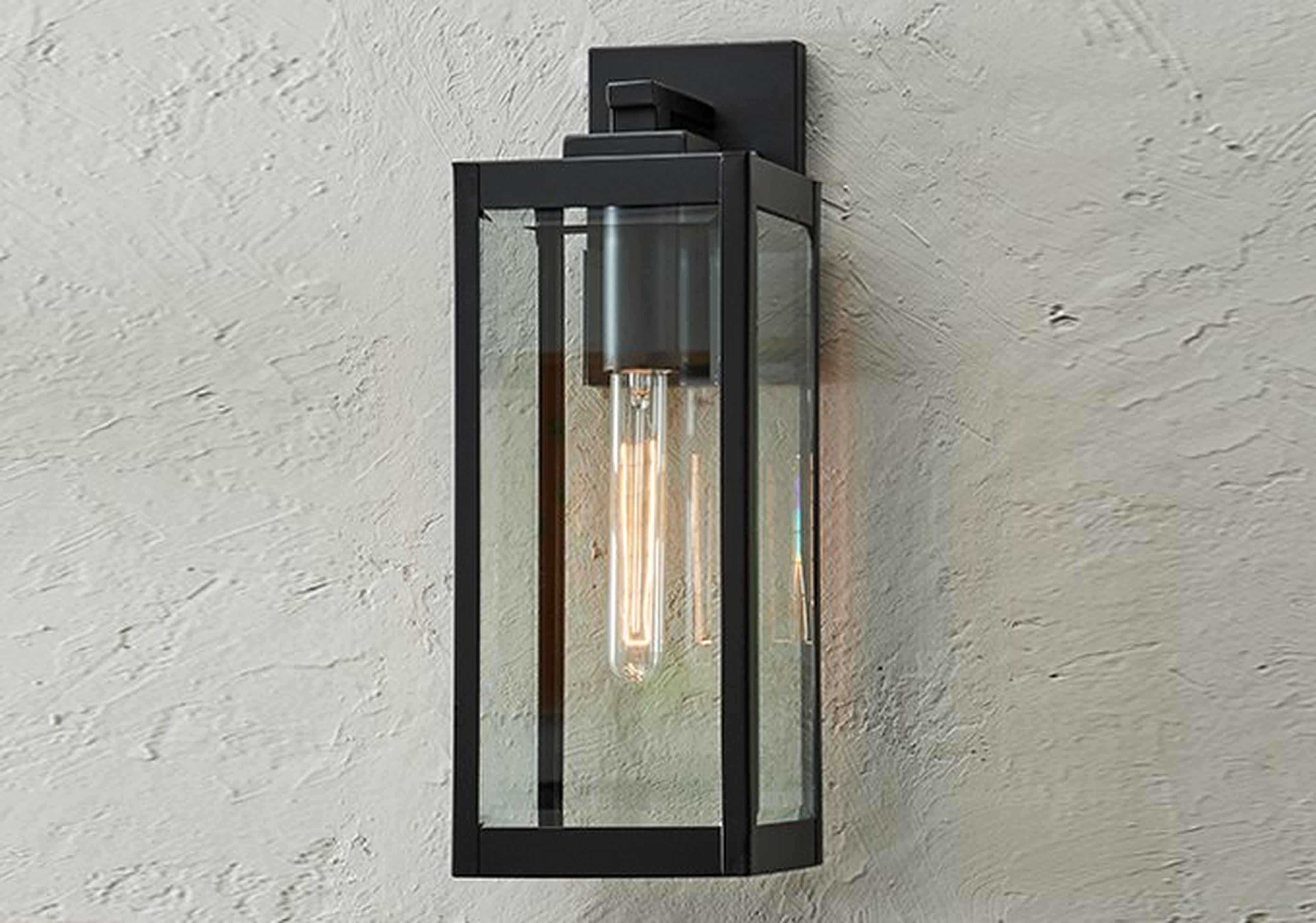 Black Maddox Beveled Outdoor Sconce