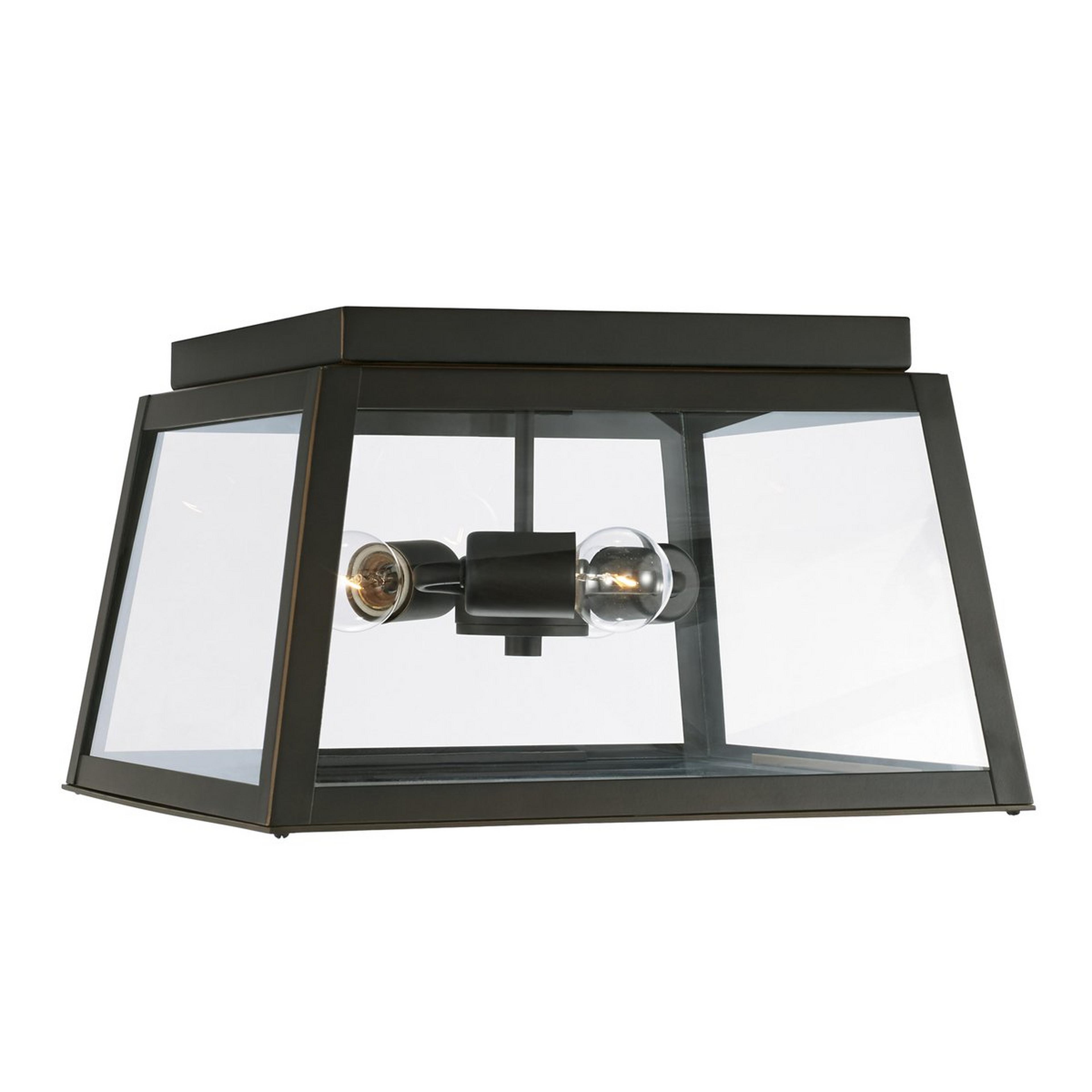 A Classic Ilona Outdoor Ceiling Light with Oiled Bronze / Clear Glass color
